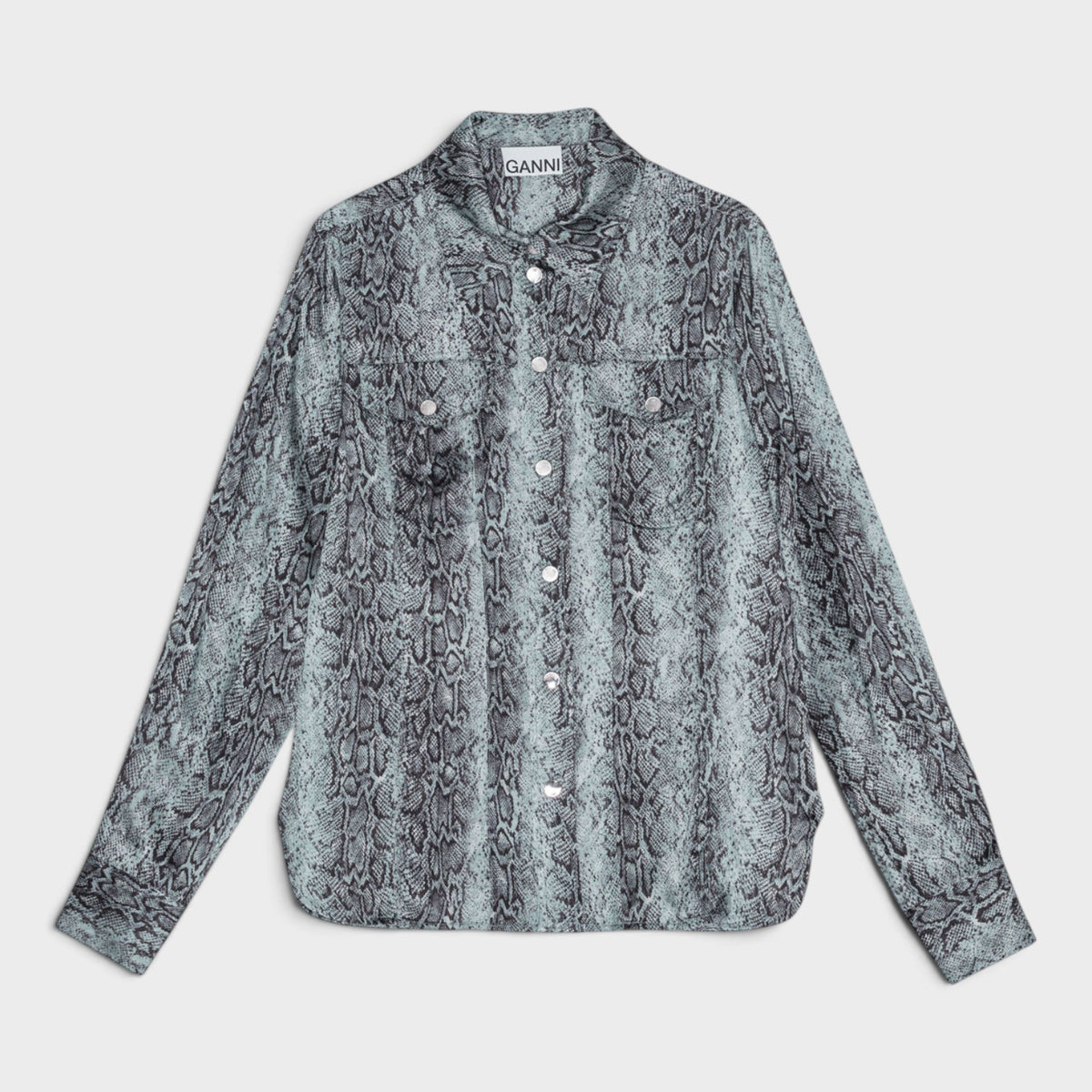 Snake Printed Shirt Blue