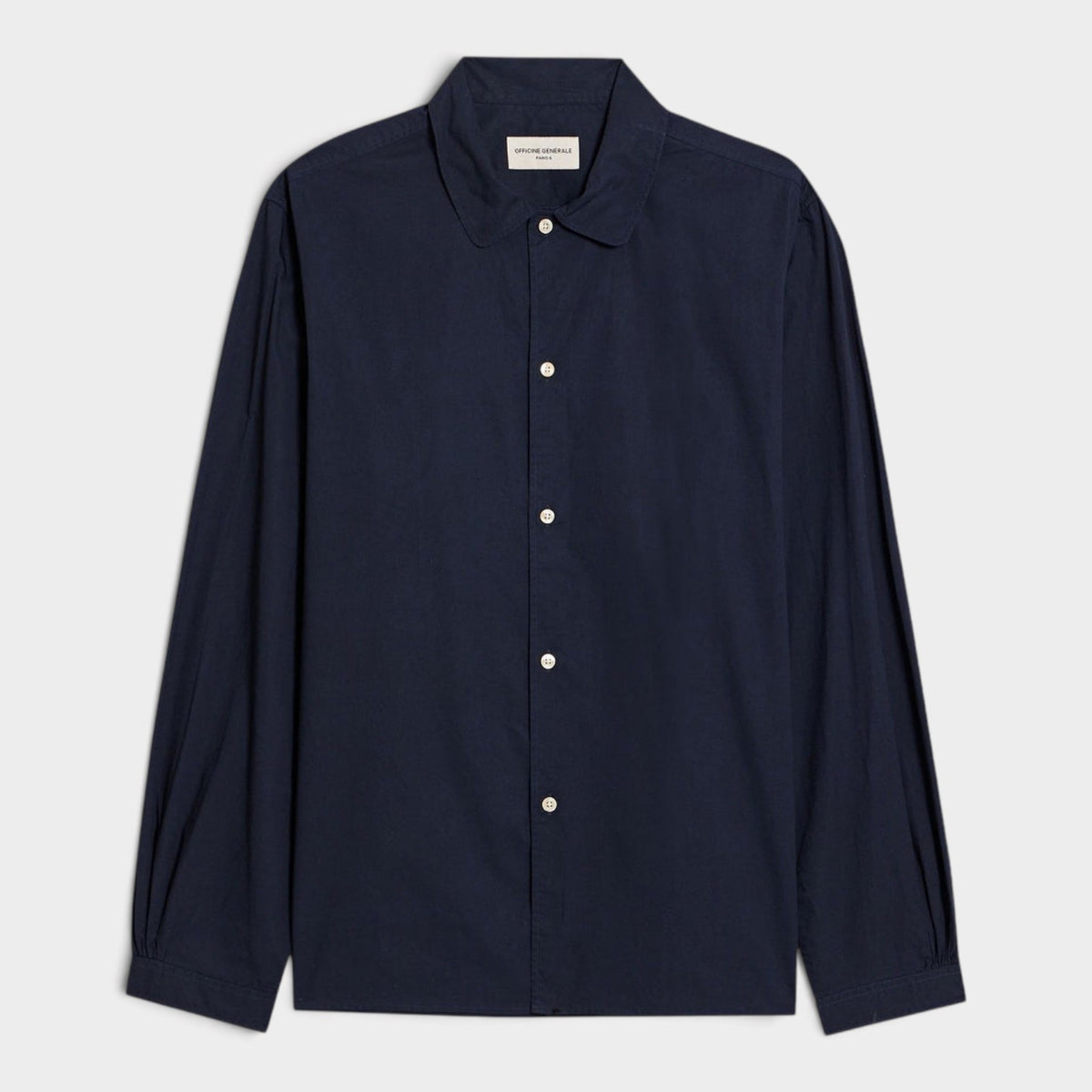 Eloi Pie Dye Poplin Shirt Dark Navy