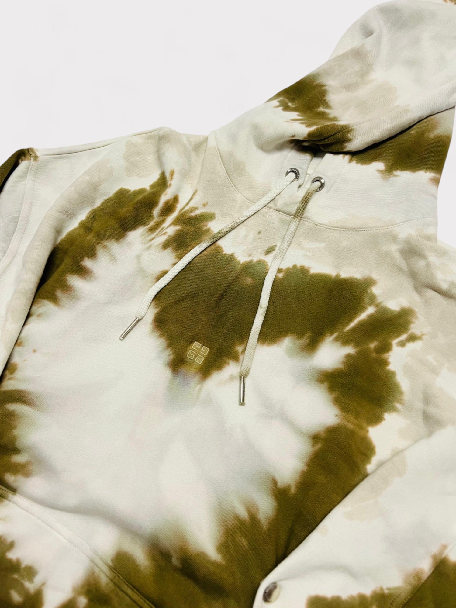 Givenchy Tie Dye Hearts Oversized Hoodie White / Green