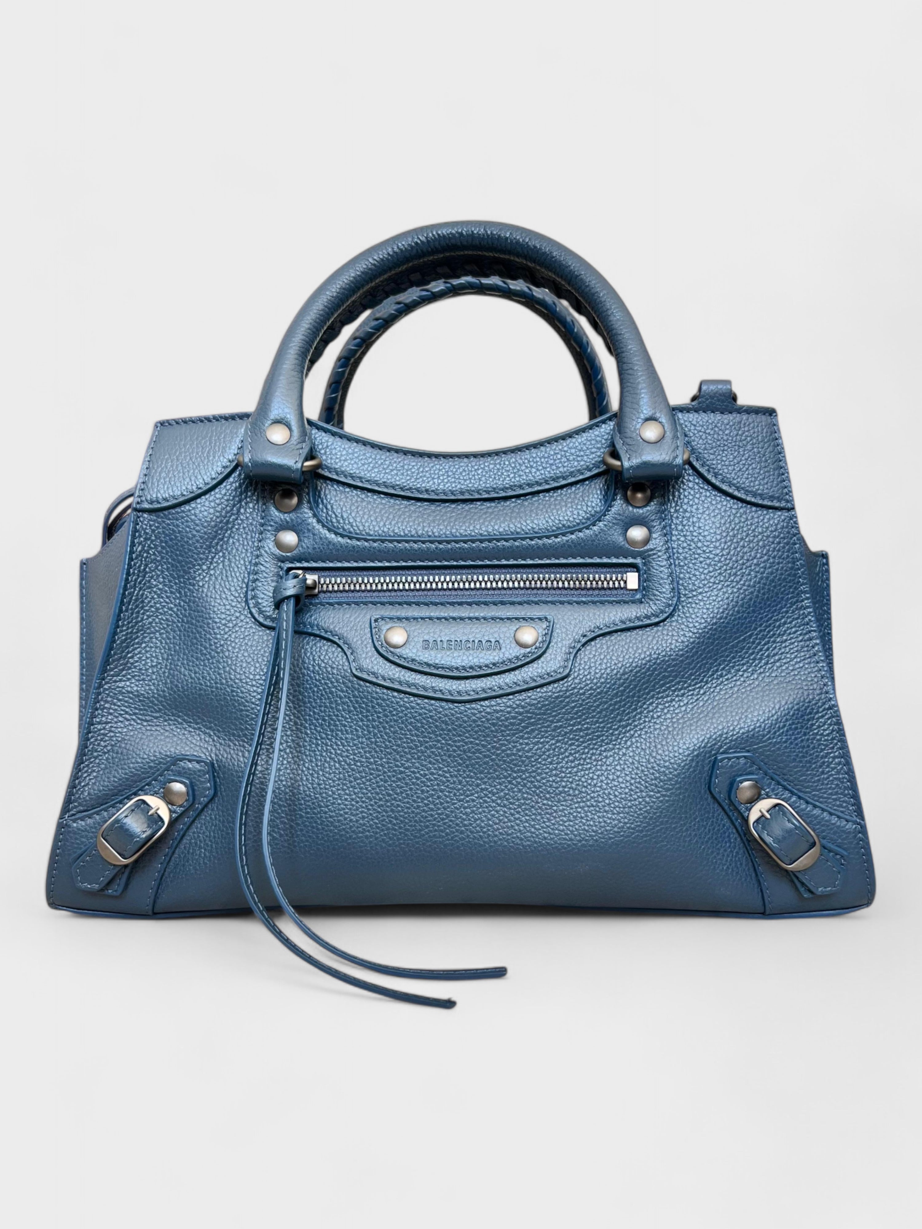 Balenciaga Neo Classic Leather Handbag Navy