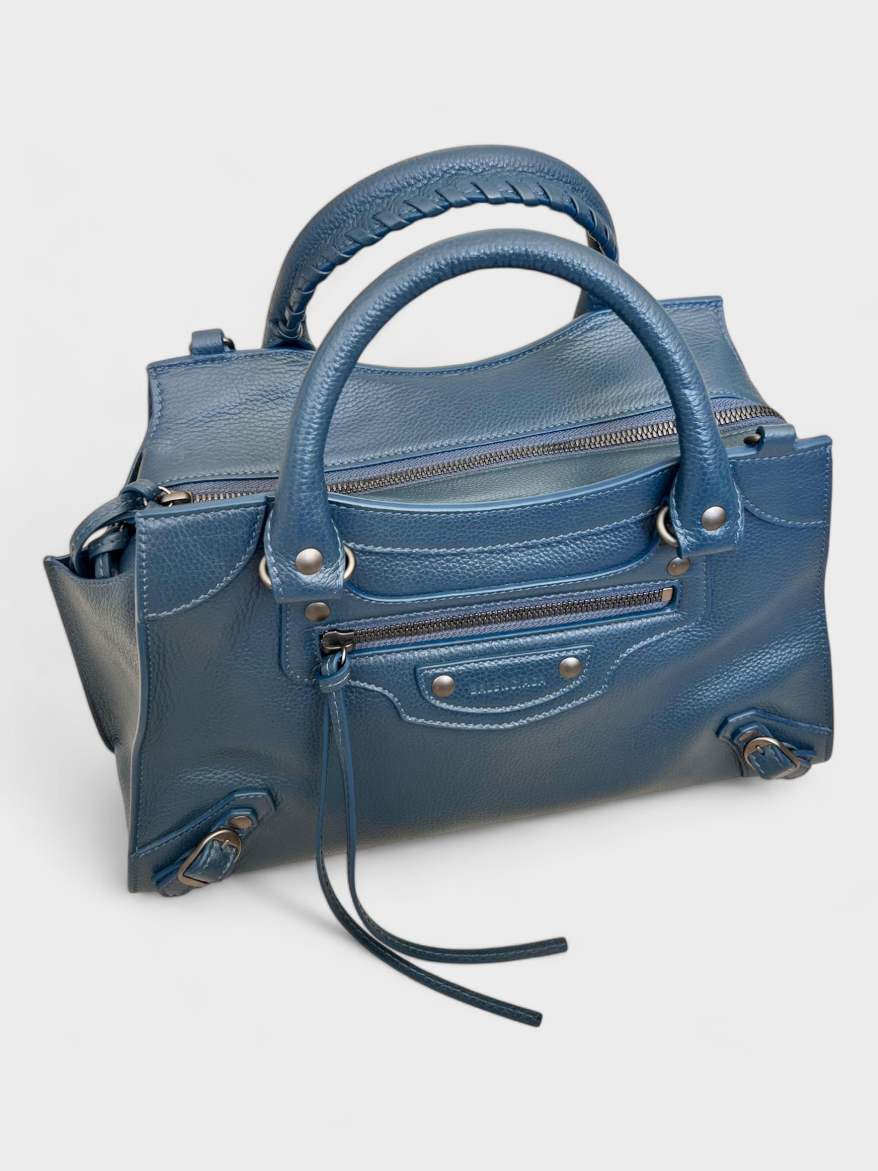 Balenciaga Neo Classic Leather Handbag Navy