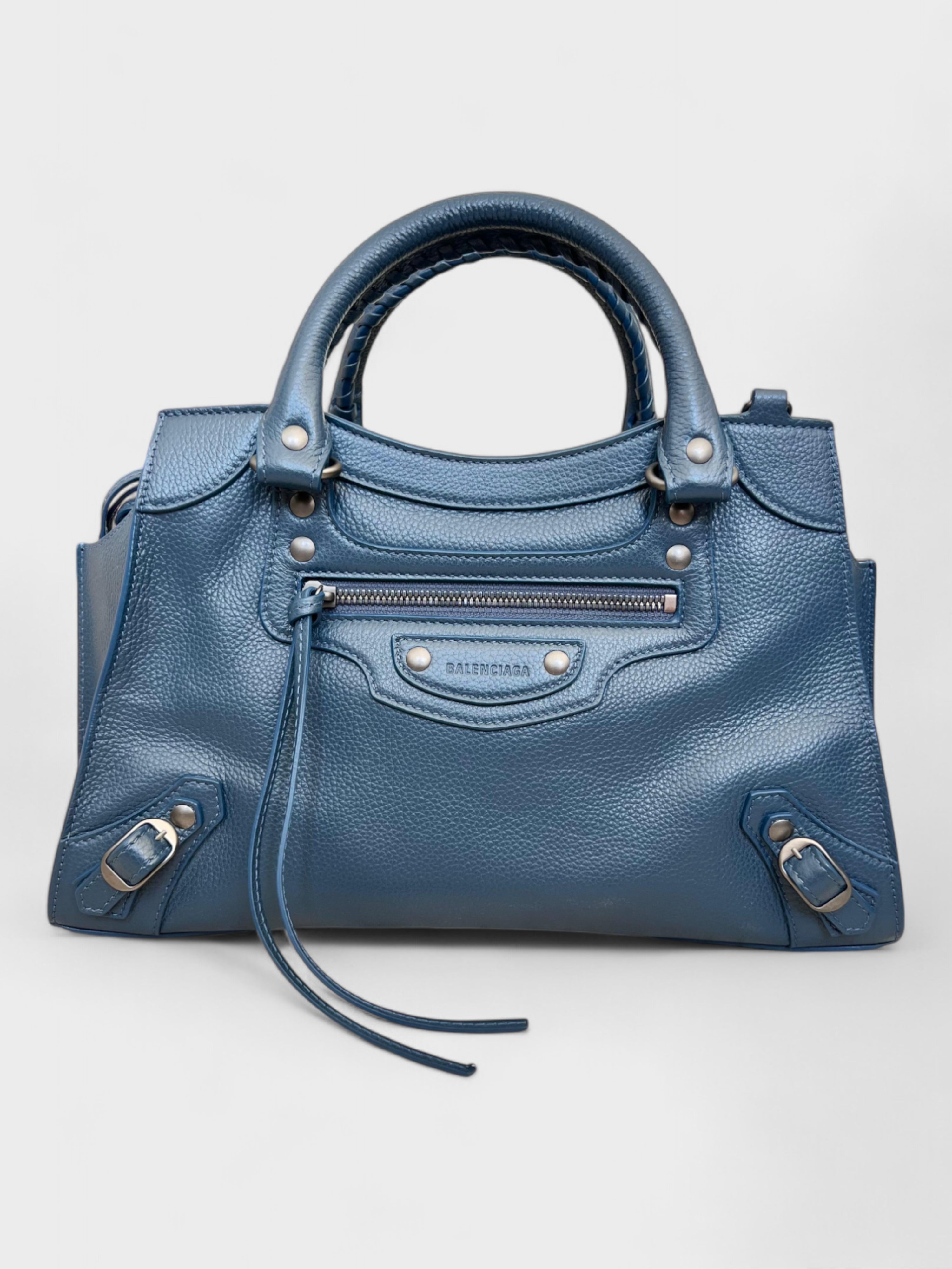 Balenciaga Neo Classic Leather Handbag Navy