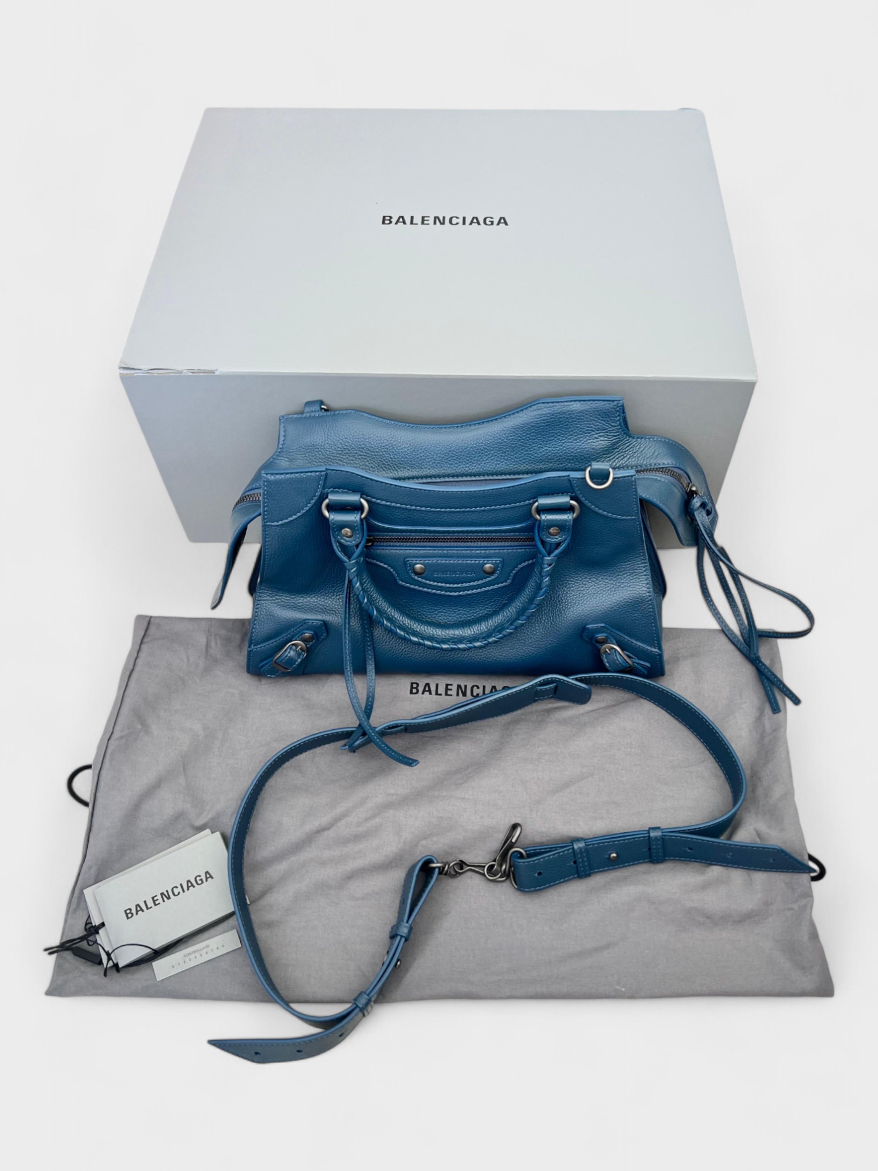 Balenciaga Neo Classic Leather Handbag Navy