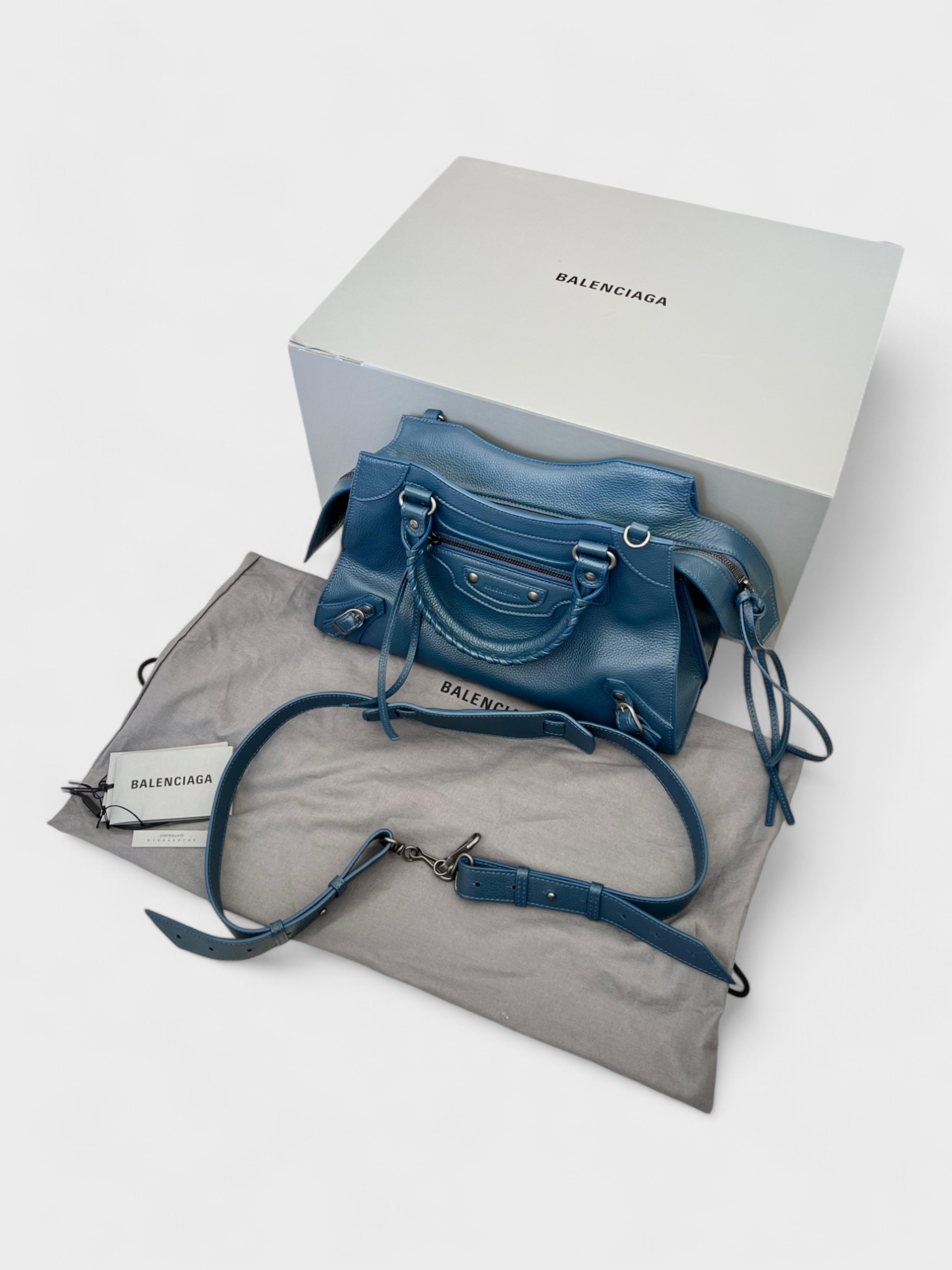 Balenciaga Neo Classic Leather Handbag Navy