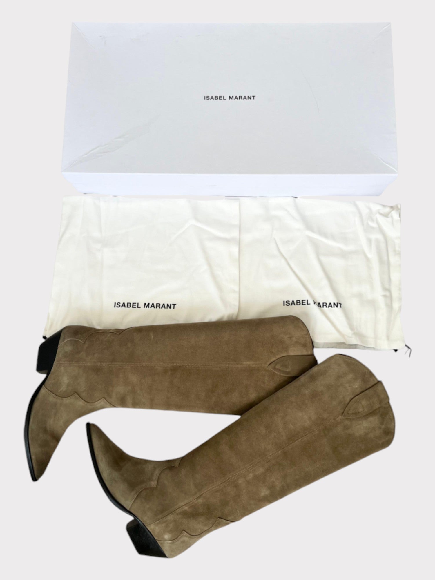 ISABEL MARANT Denvee Suede Boots Taupe