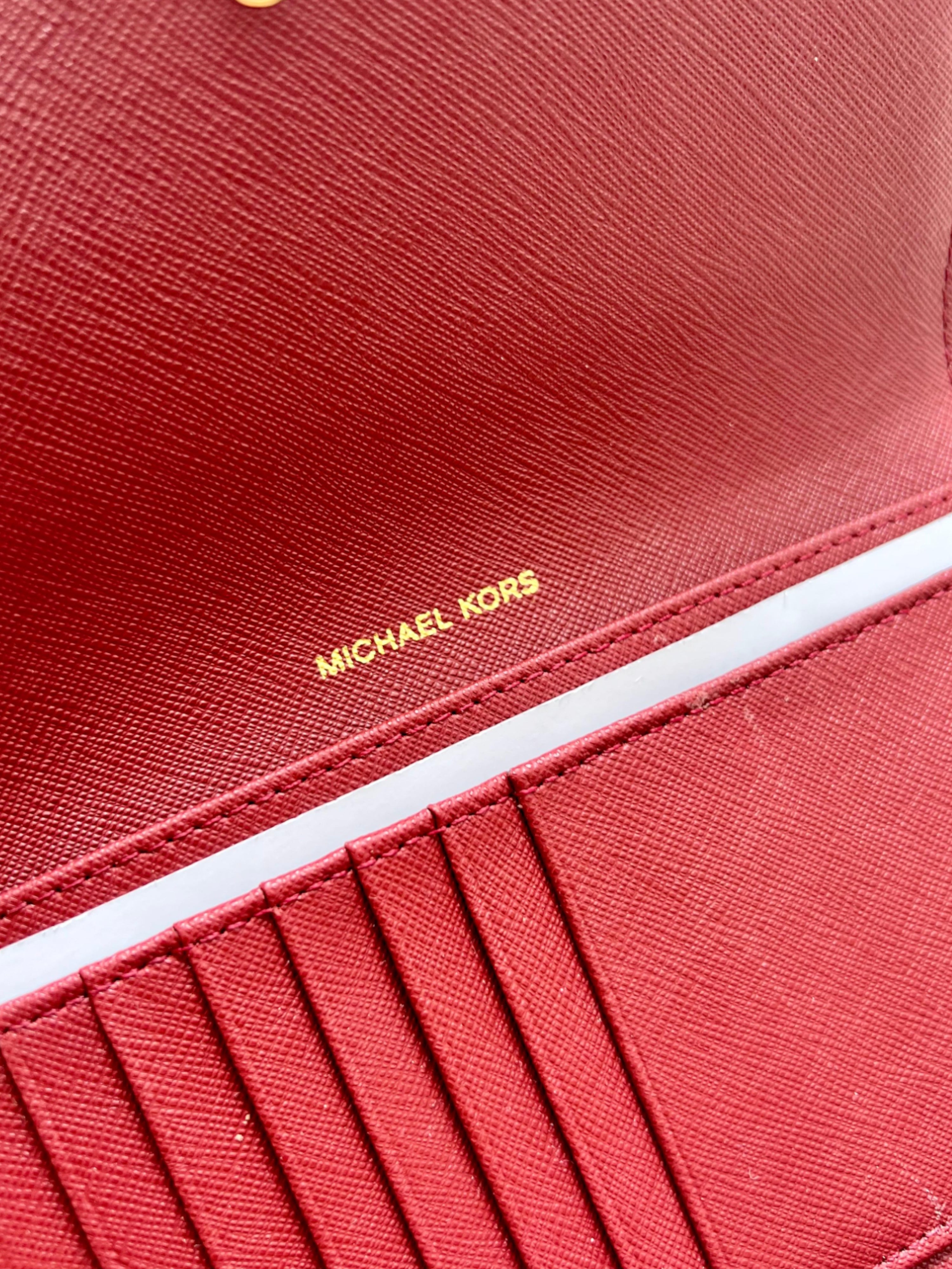 Michael Kors Tri Fold Wallet Red