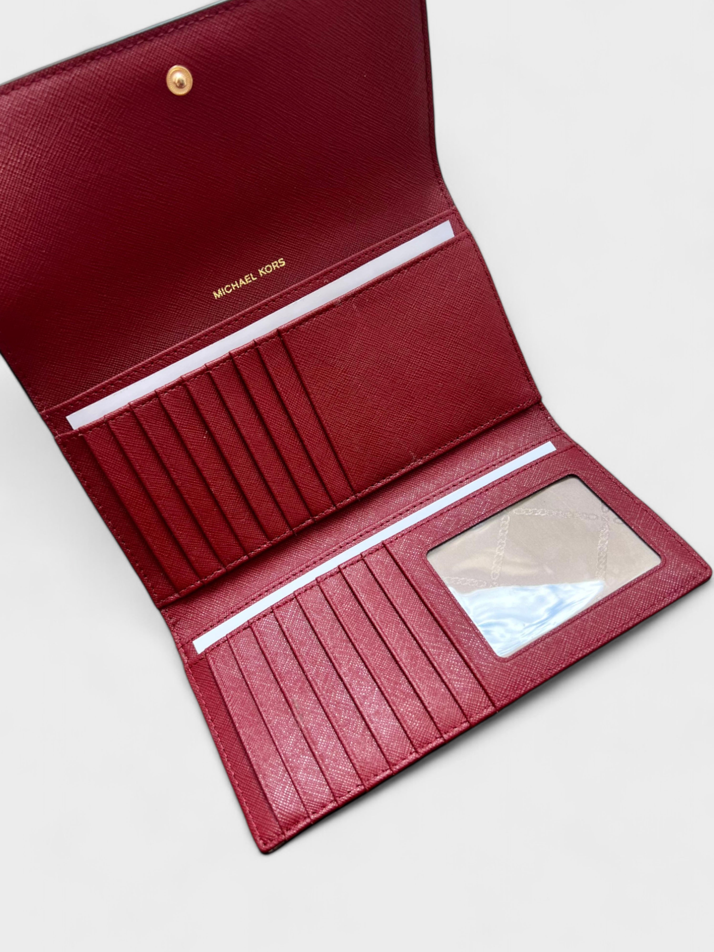 Michael Kors Tri Fold Wallet Red