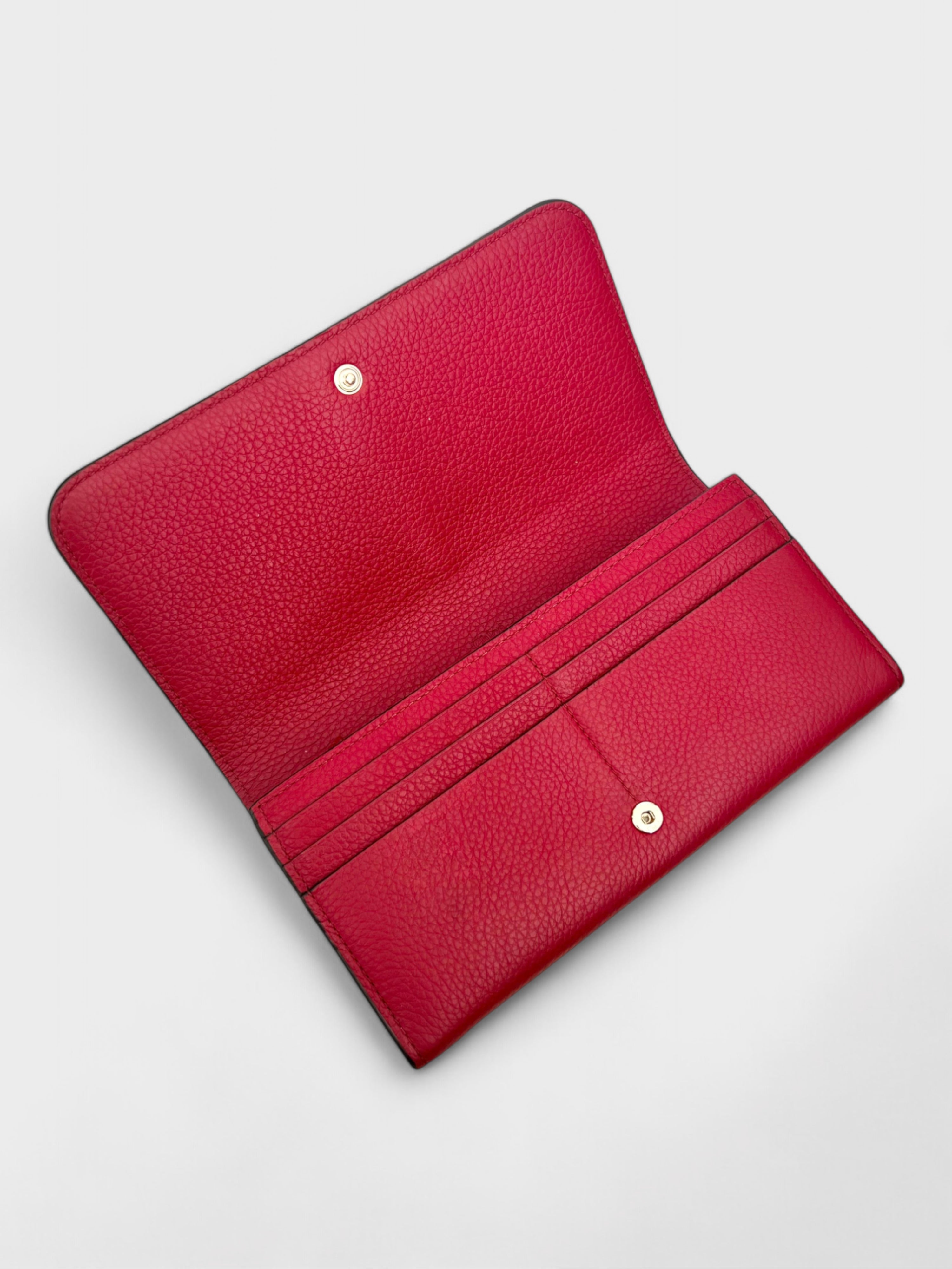 Chloé Alphabet Flap Wallet Red Grained Leather