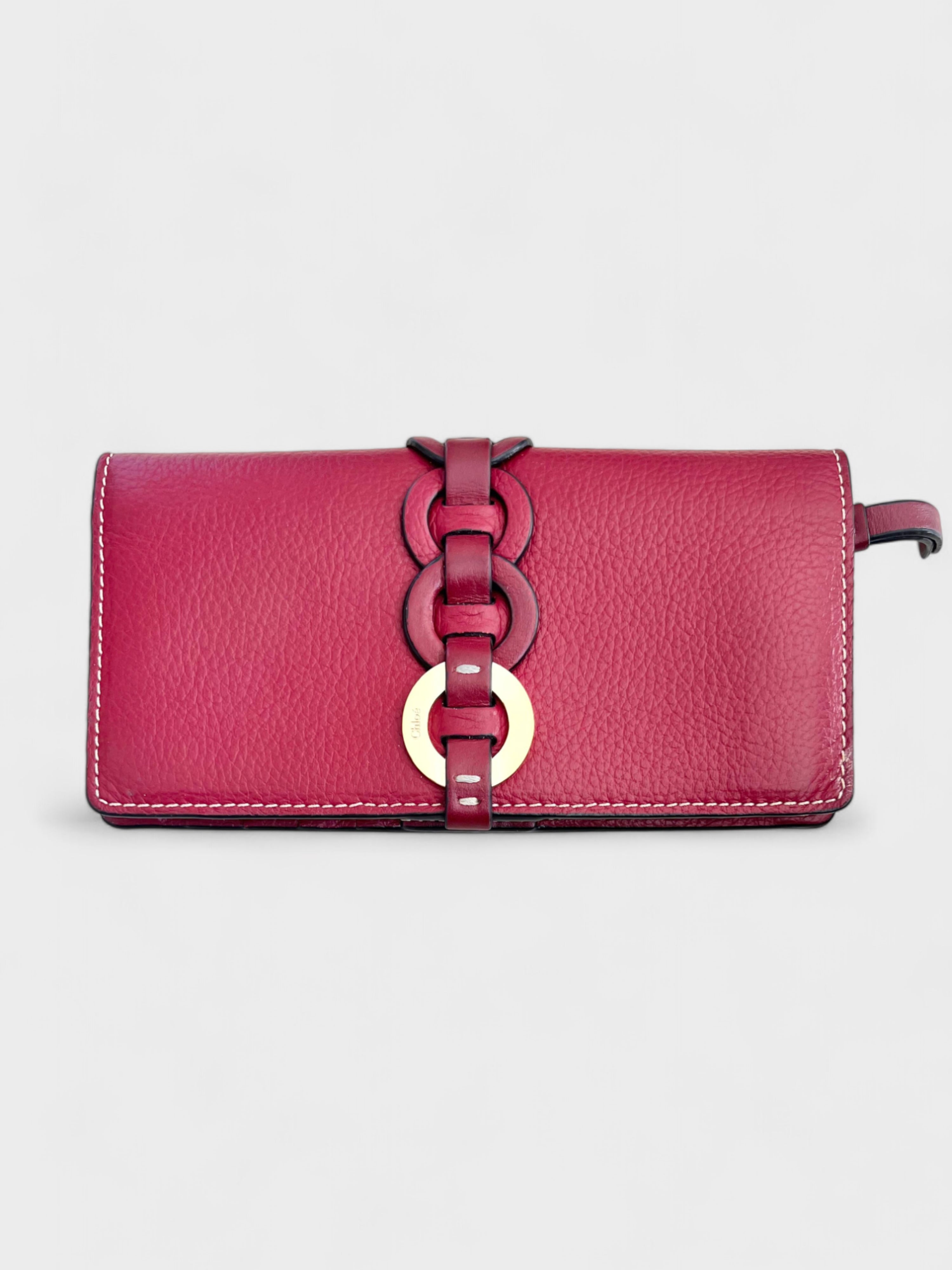 Chloé Darryl Long Wallet in Red