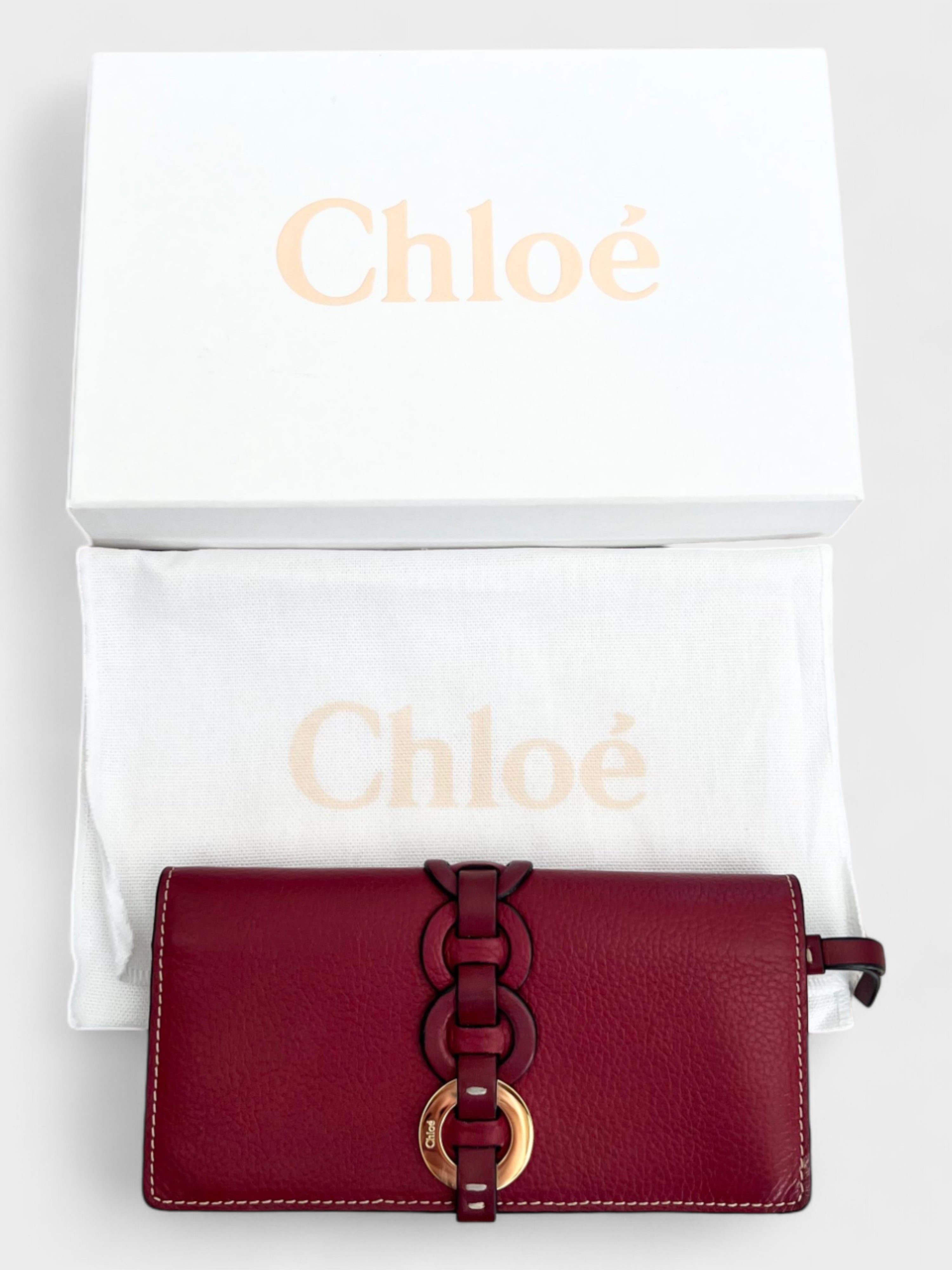 Chloé Darryl Long Wallet in Red