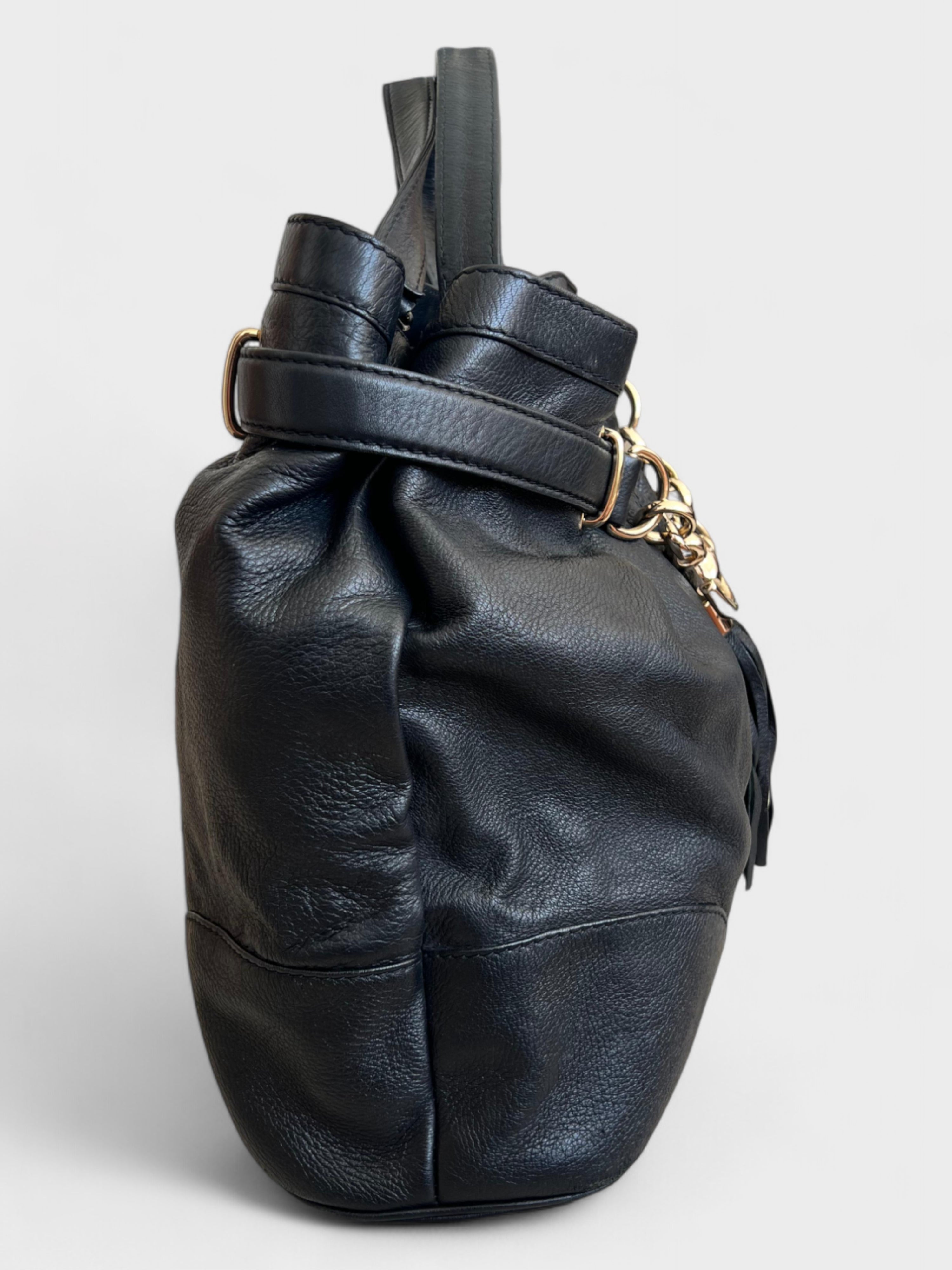 Gucci Black Leather Sienna Bit Tote