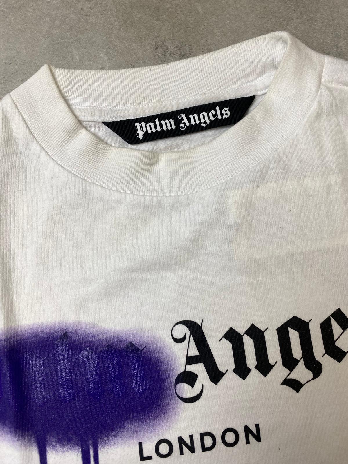 Palm Angels London Sprayed Logo T Shirt White M