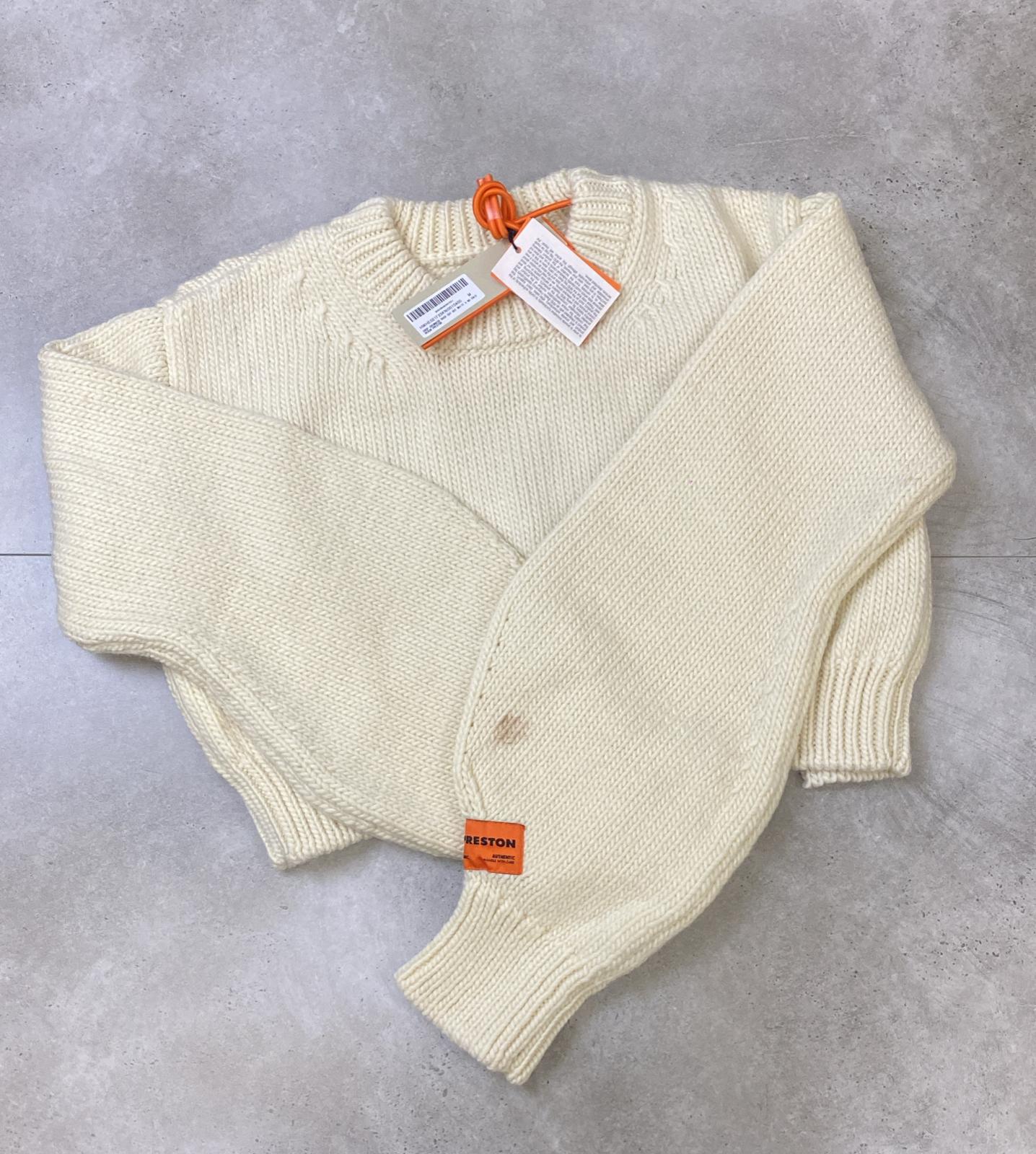 Heron Preston Crop Knit Crewneck Open Back White M