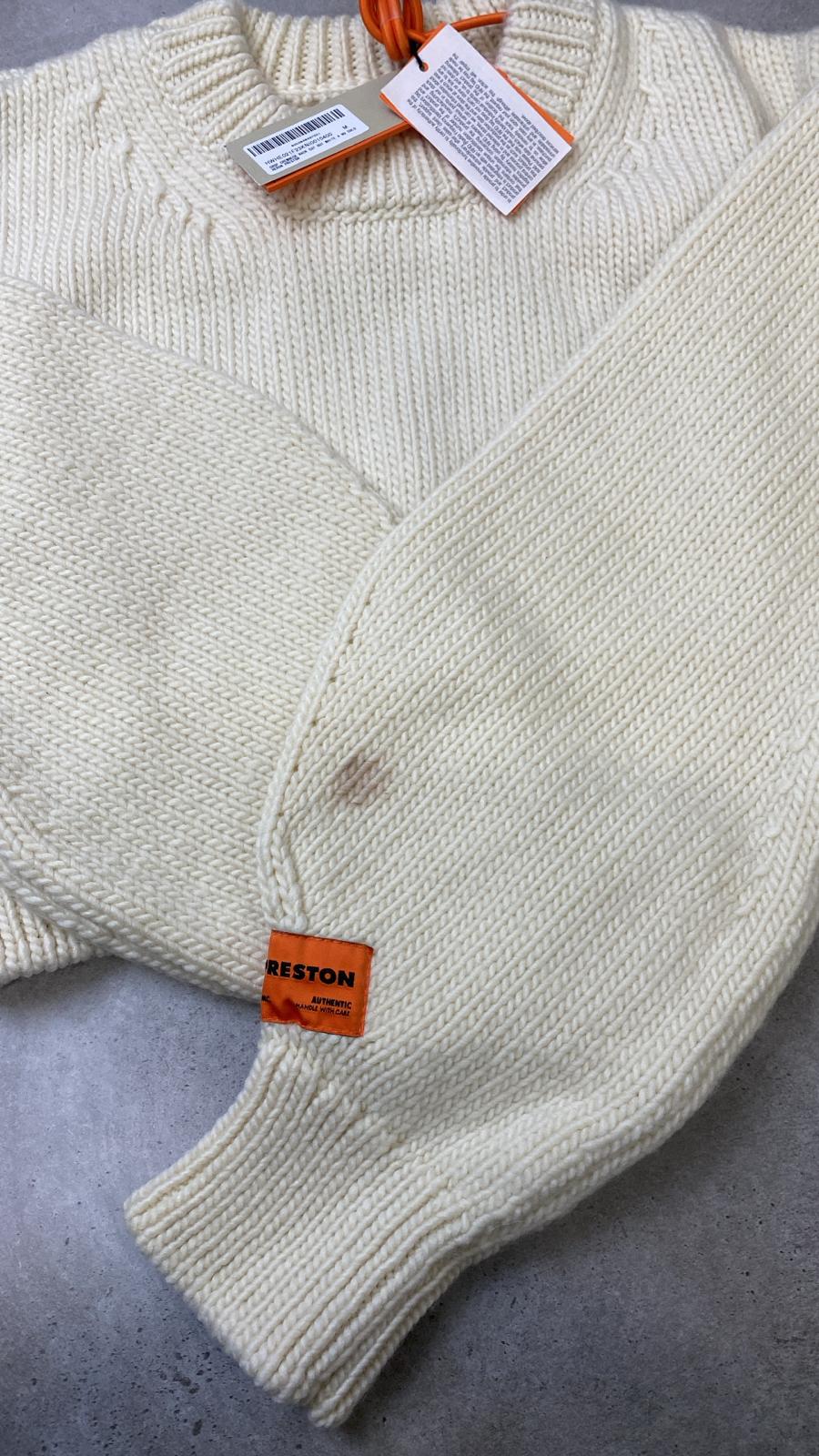 Heron Preston Crop Knit Crewneck Open Back White M