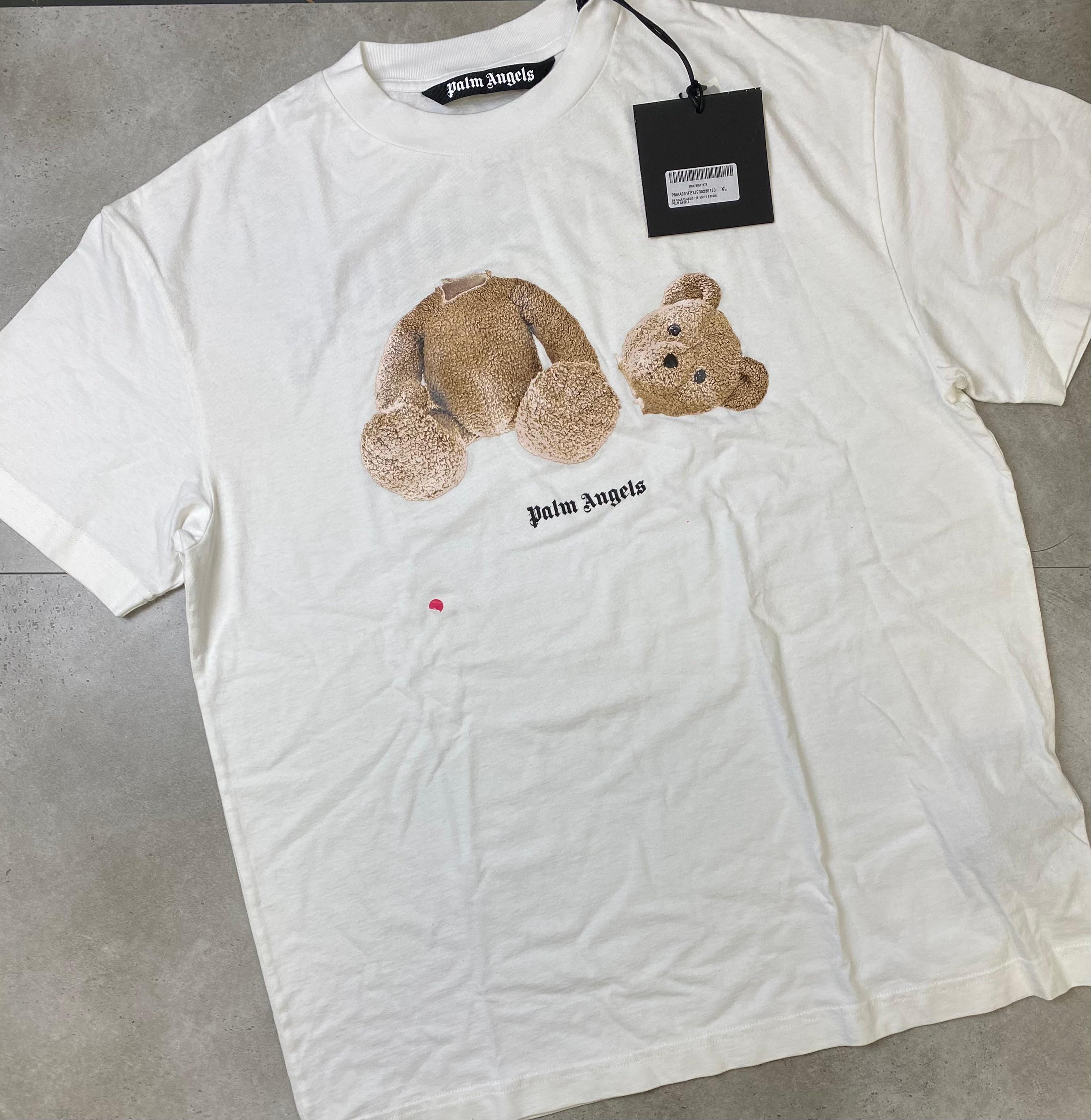 Palm Angels Classic Bear T Shirt White Brown XL