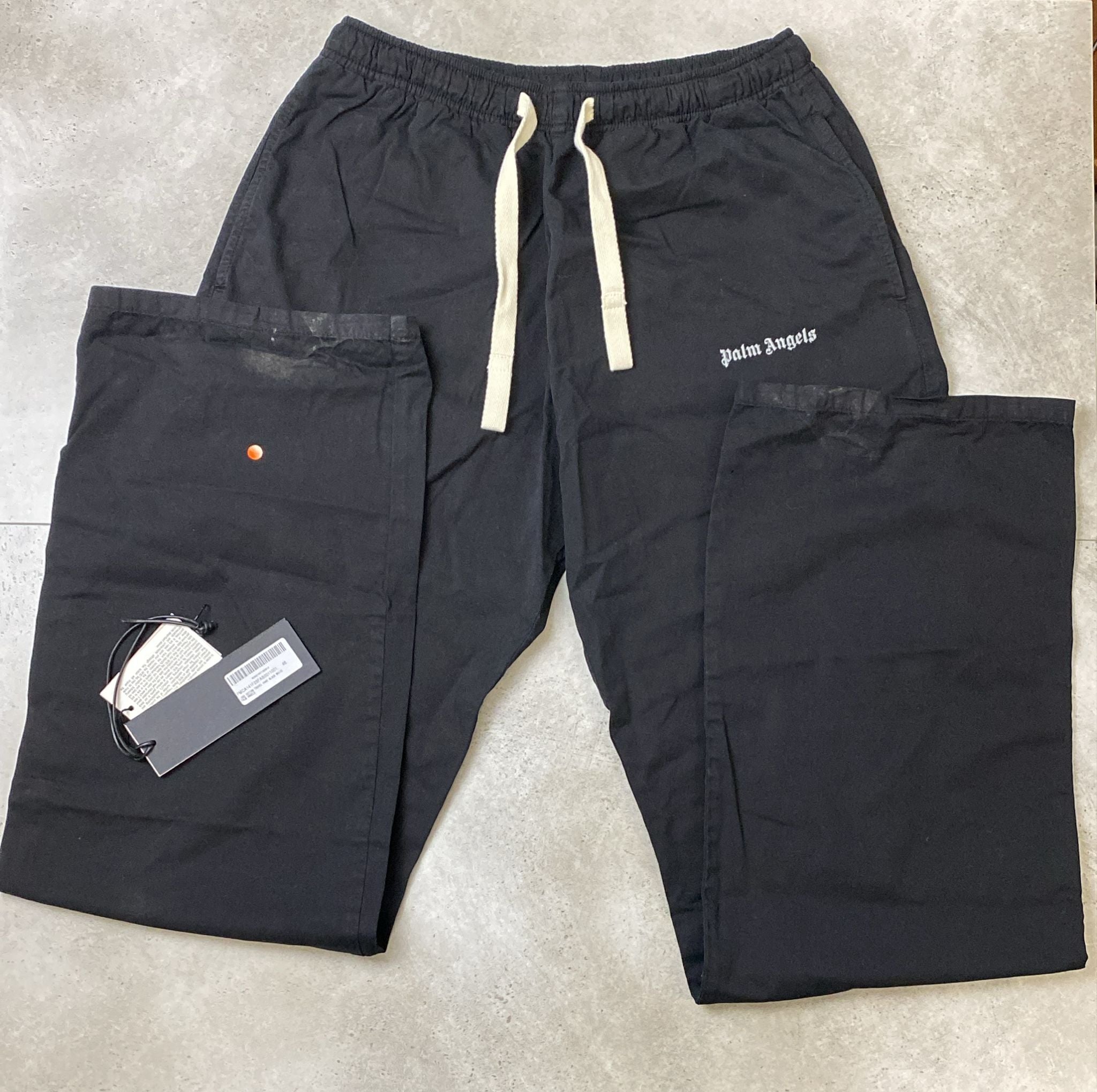 Palm Angels Logo Cotton Travel Pants Black L