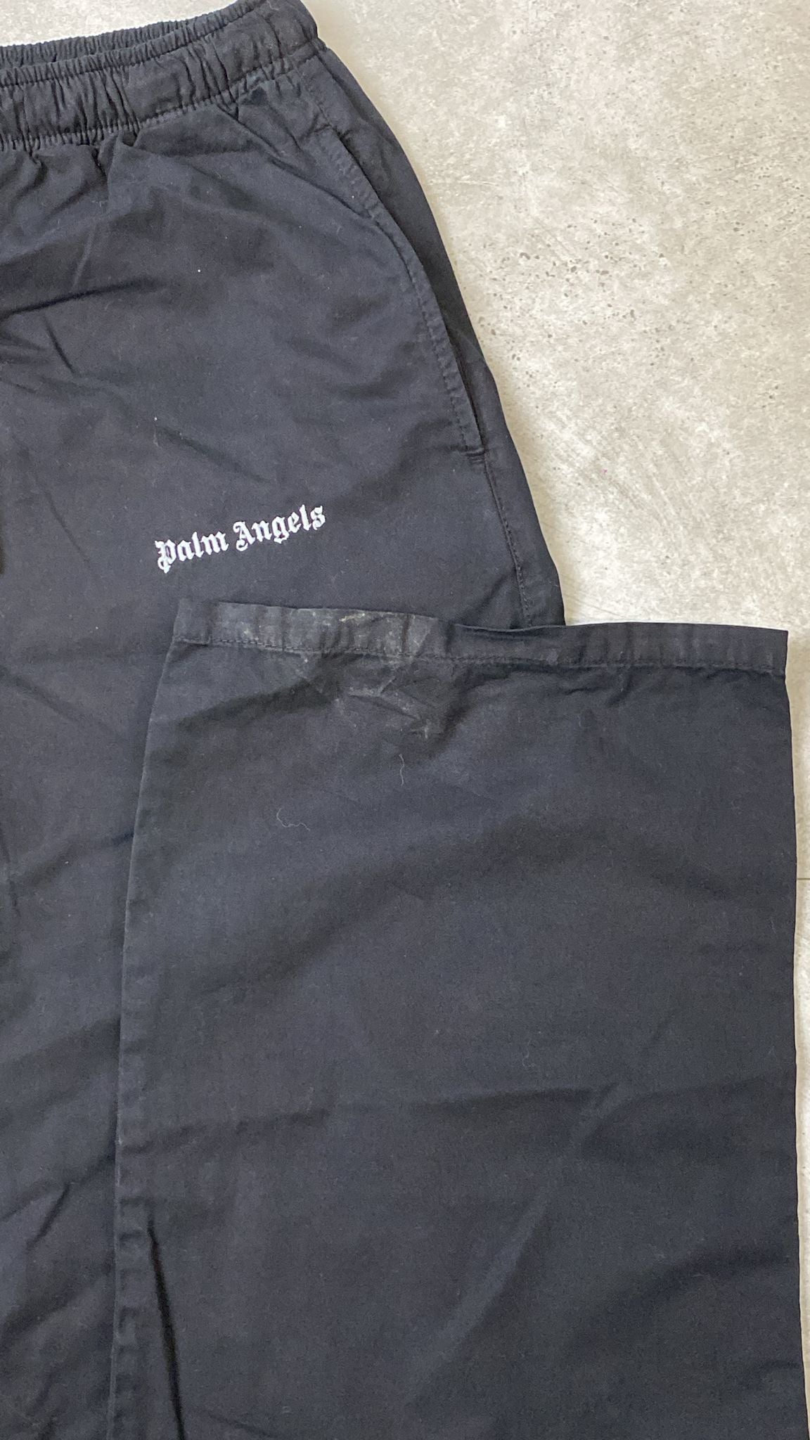 Palm Angels Logo Cotton Travel Pants Black L