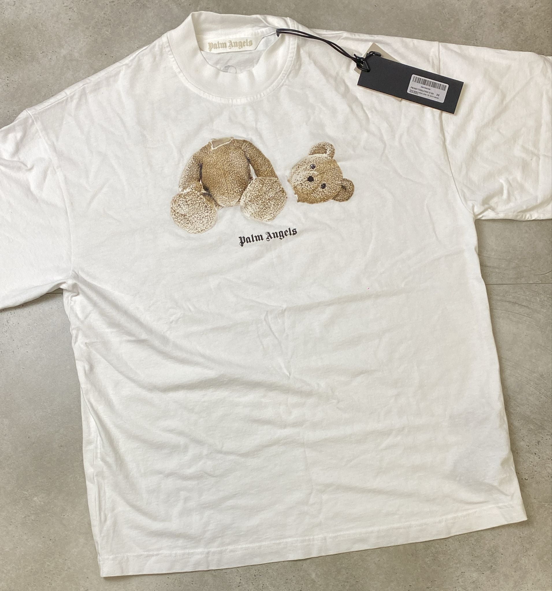 Palm Angels Bear Loose Tee White Brown XS