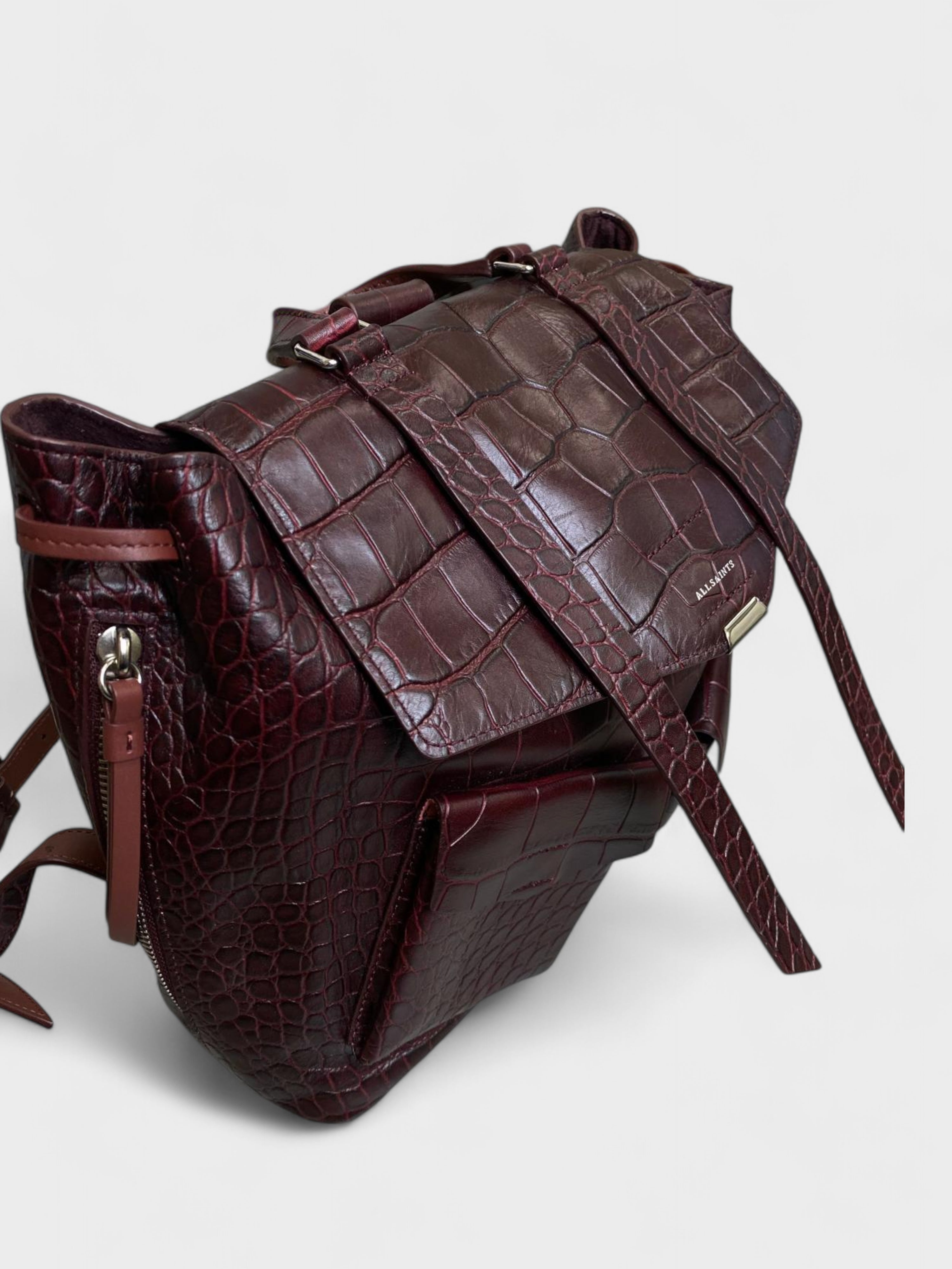 All Saints Polly Backpack Maroon