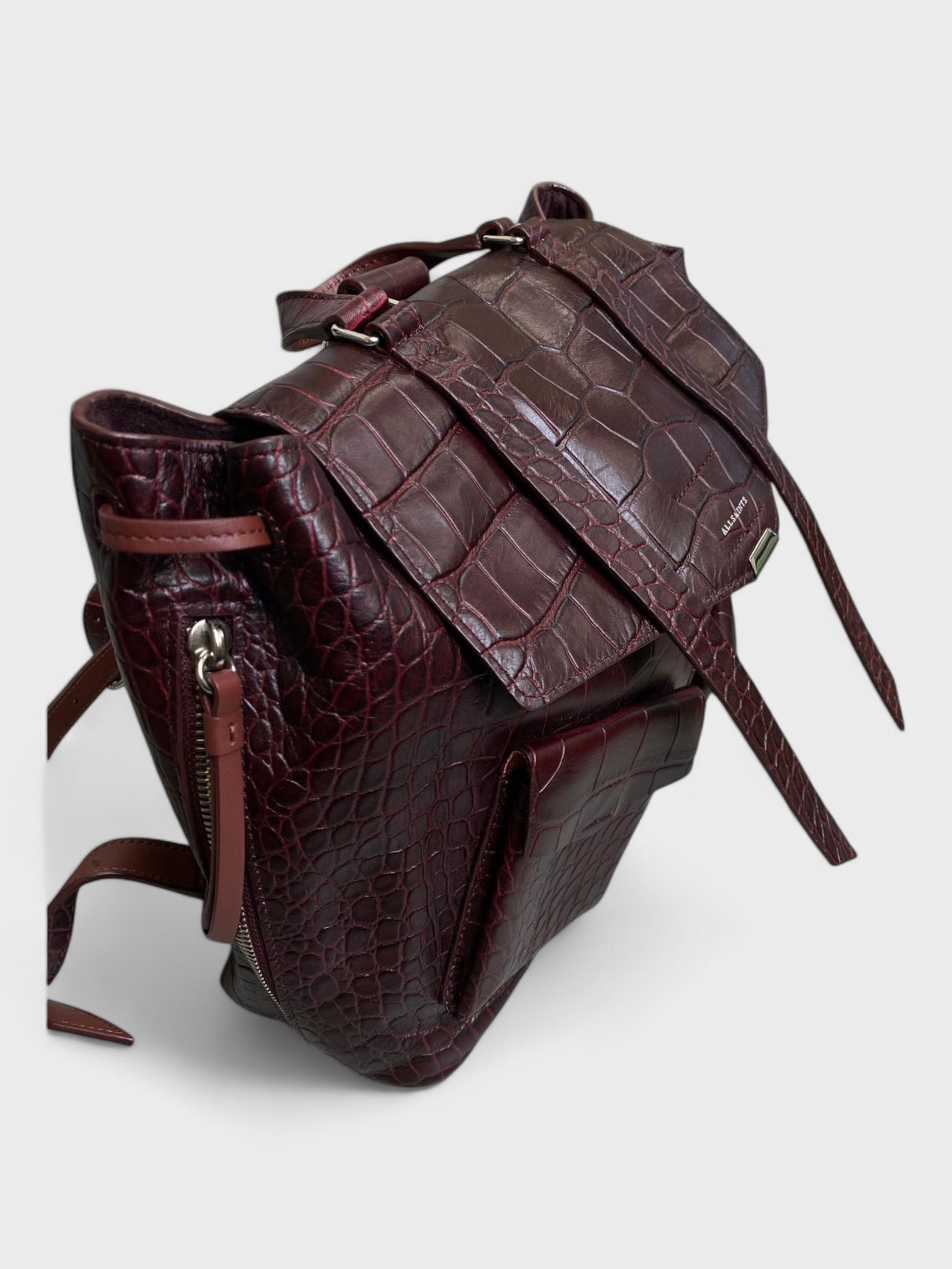 All Saints Polly Backpack Maroon