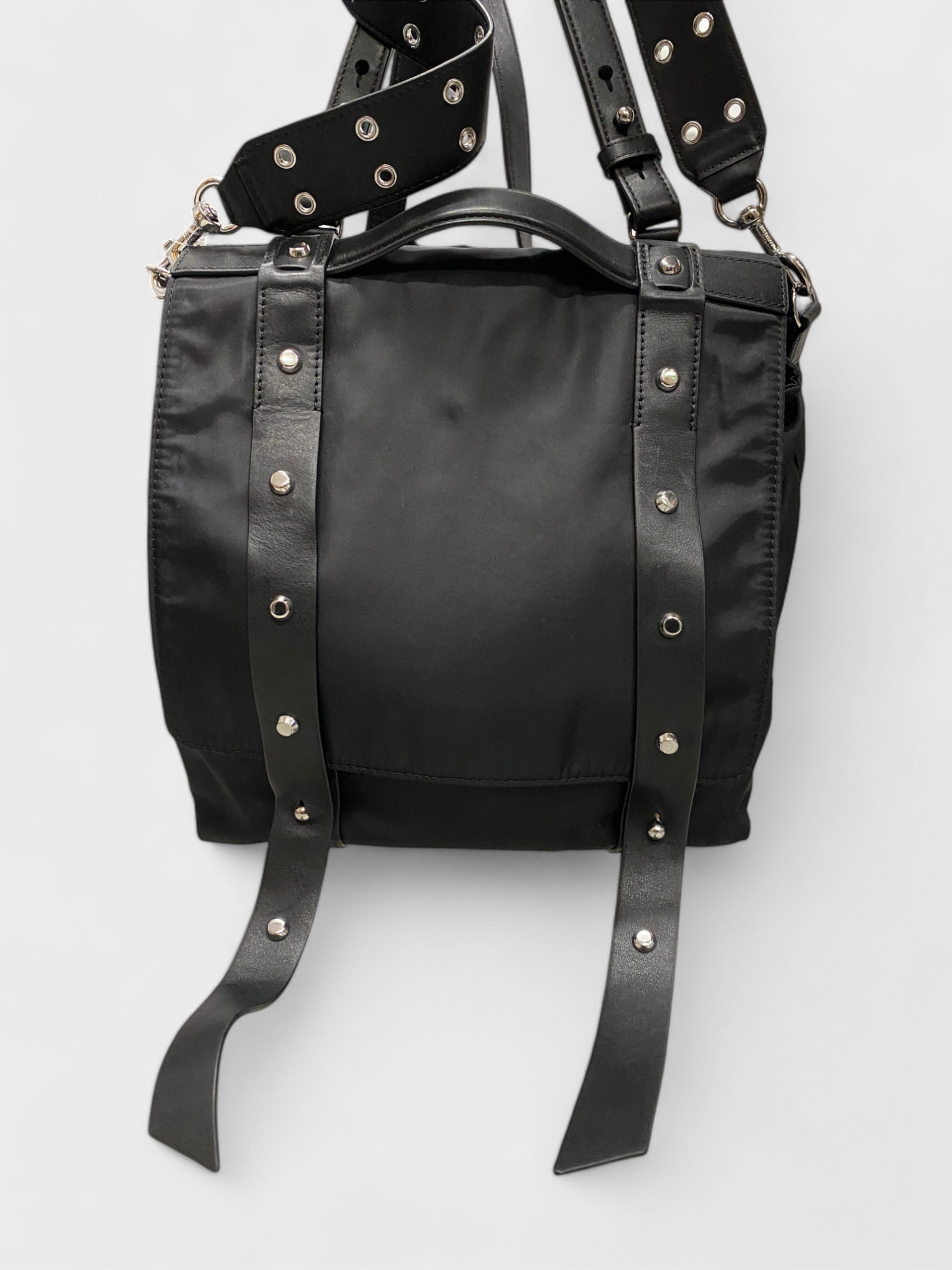 All Saints Nylon Stud Details Backpack Black