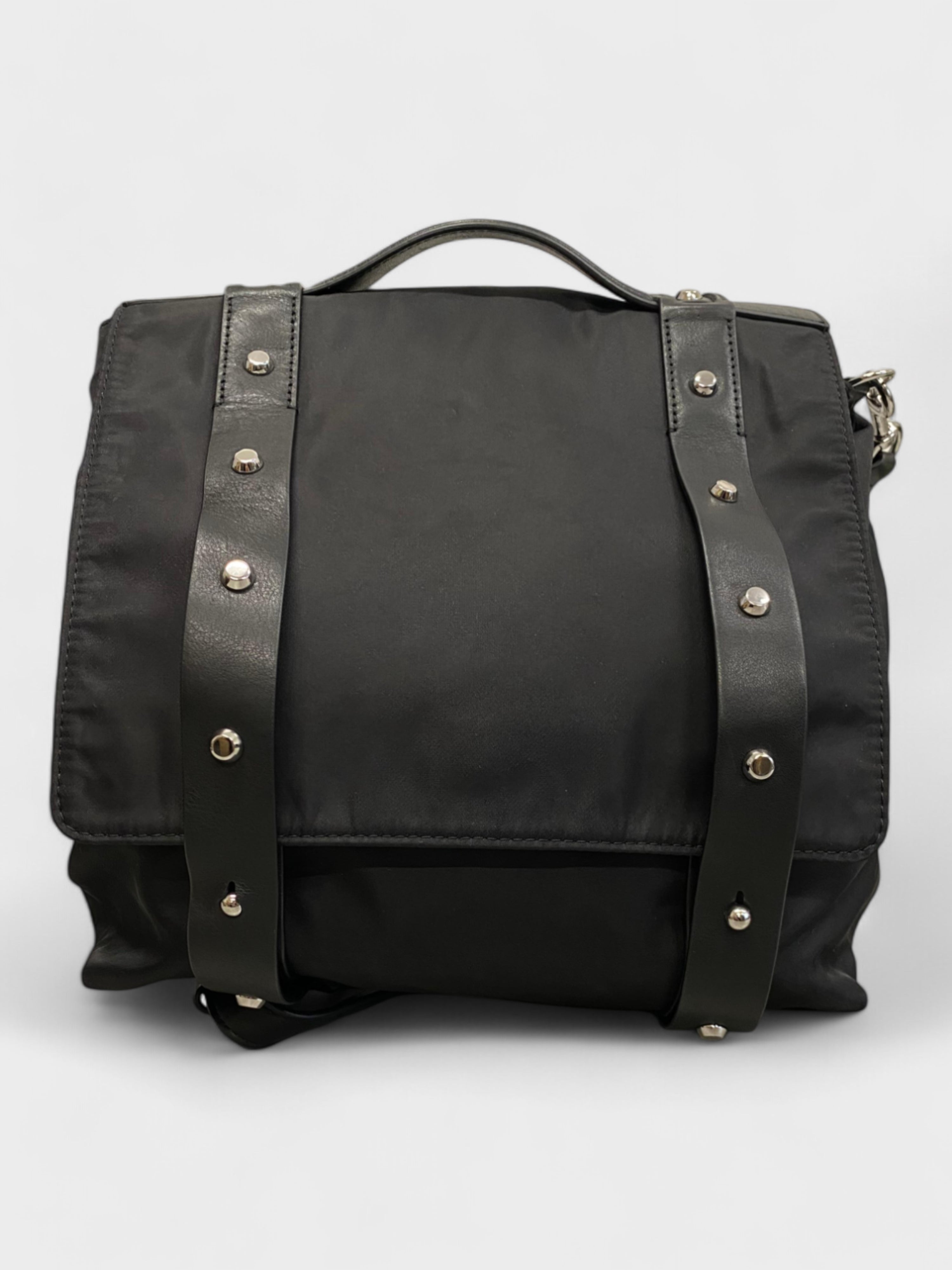 All Saints Nylon Stud Details Backpack Black