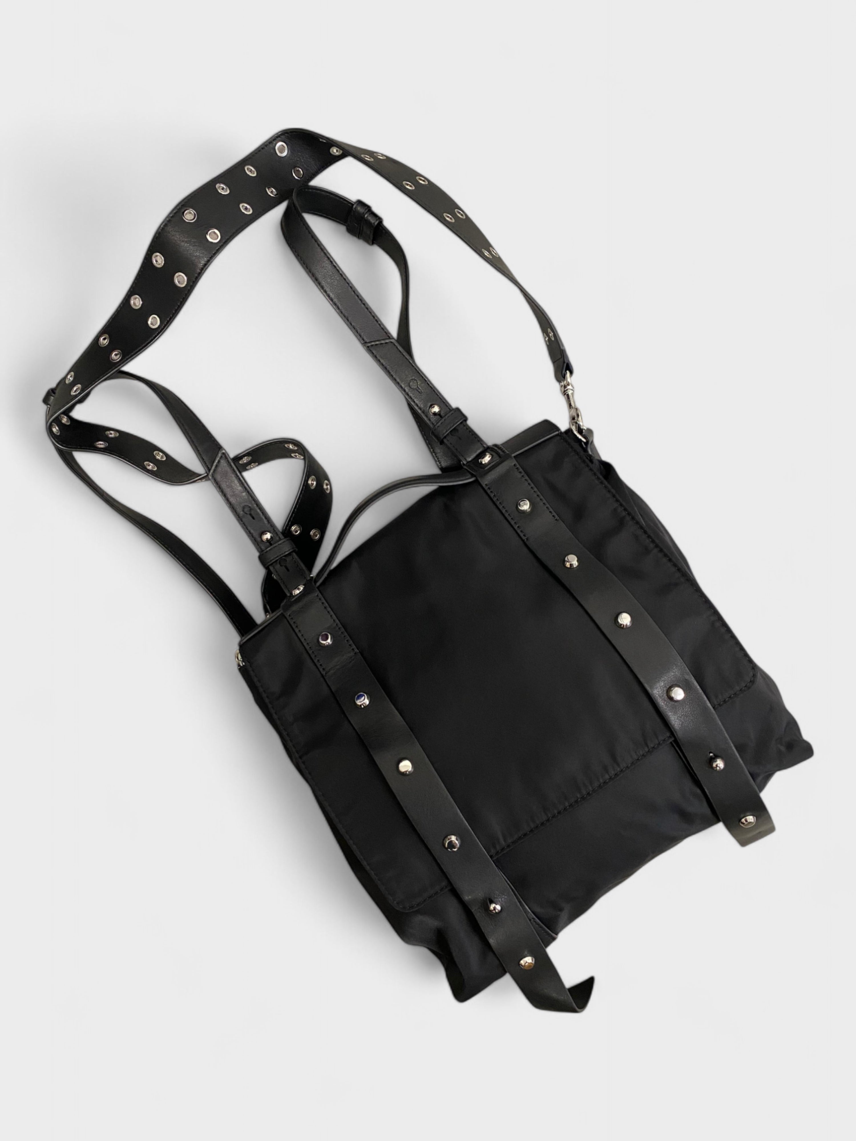 All Saints Nylon Stud Details Backpack Black