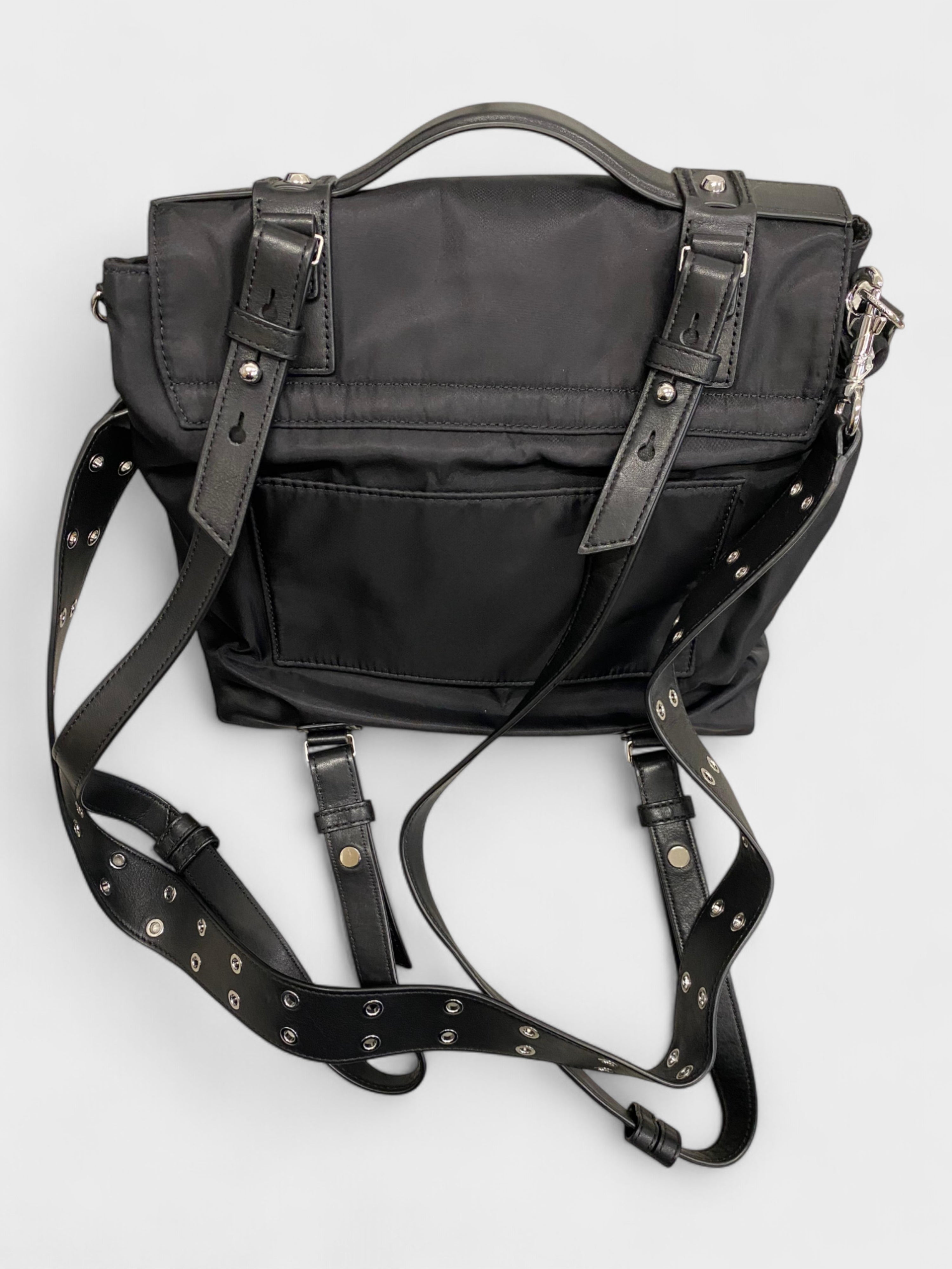 All Saints Nylon Stud Details Backpack Black