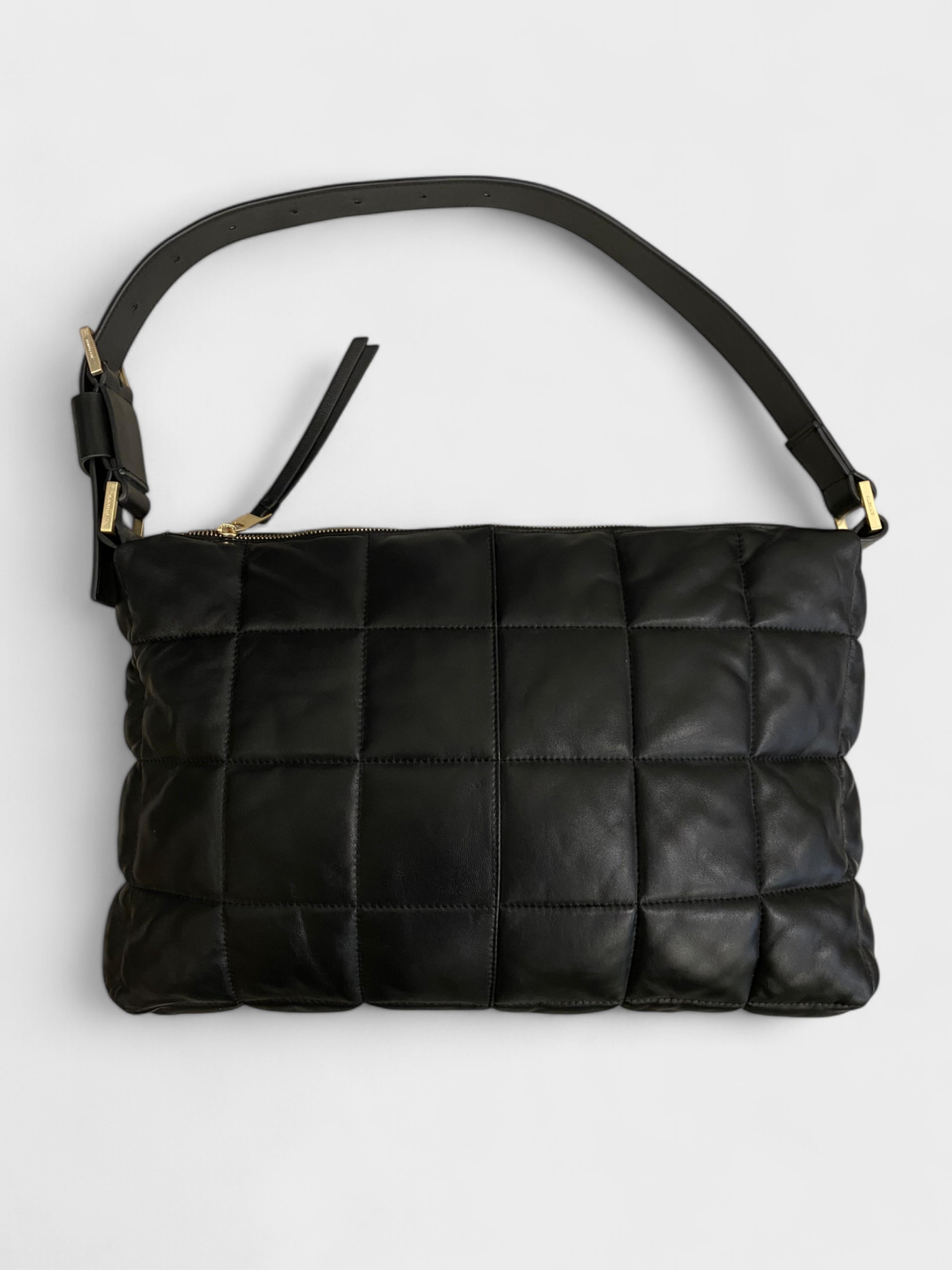 All Saints Bettina Leather Quilted Bag Black