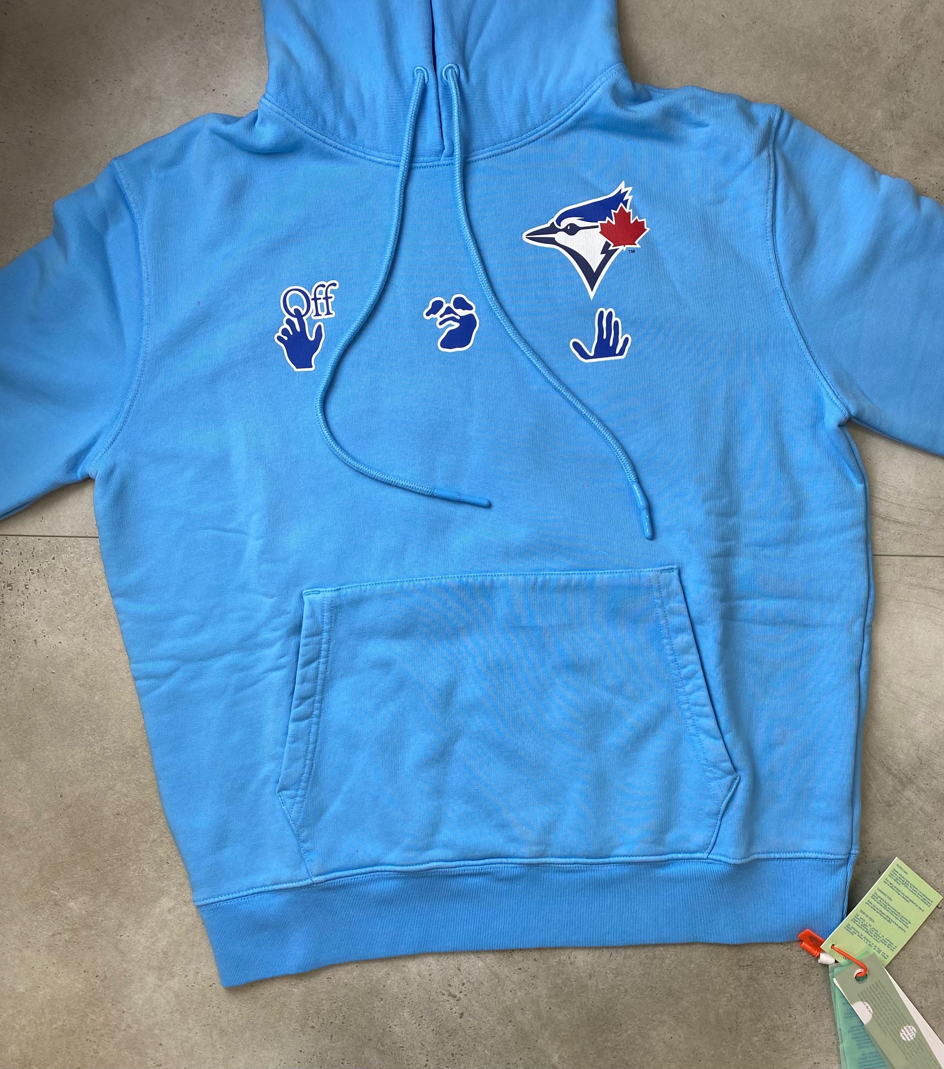 Off-White MLB Toronto Blue Jays Hoodie Light Blue