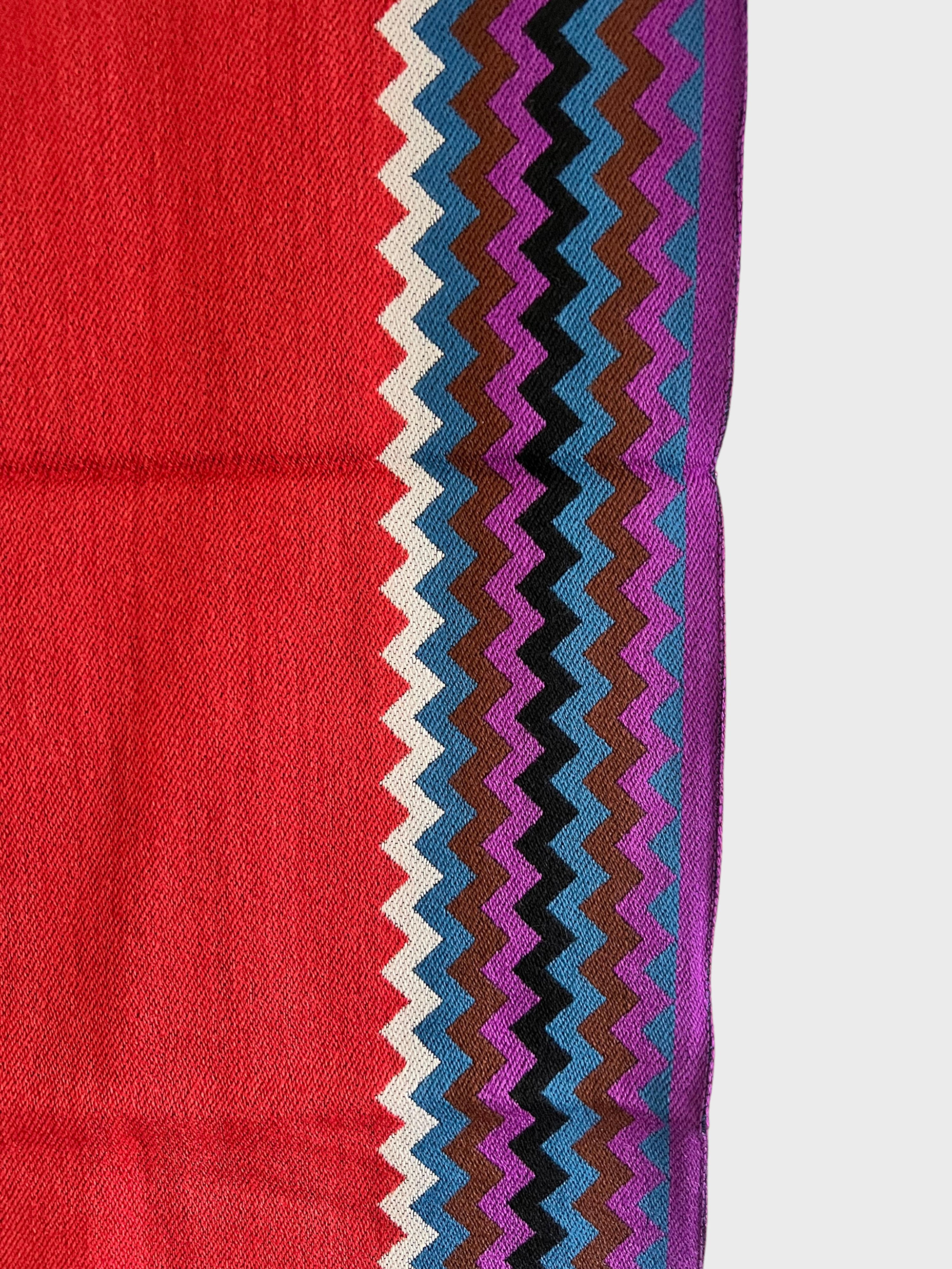 Missoni Wool Zigzag Multi Scarf Red