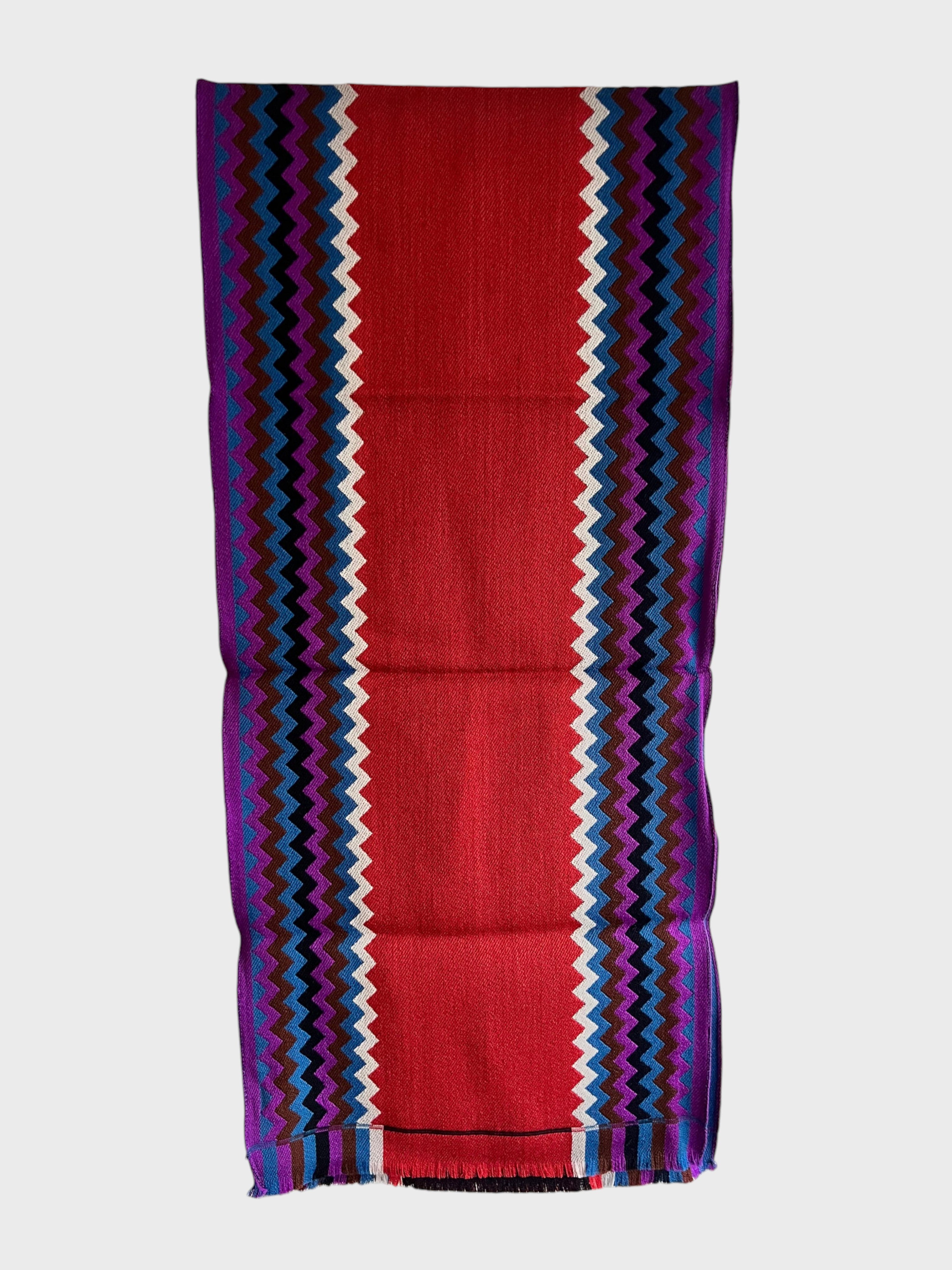 Missoni Wool Zigzag Multi Scarf Red