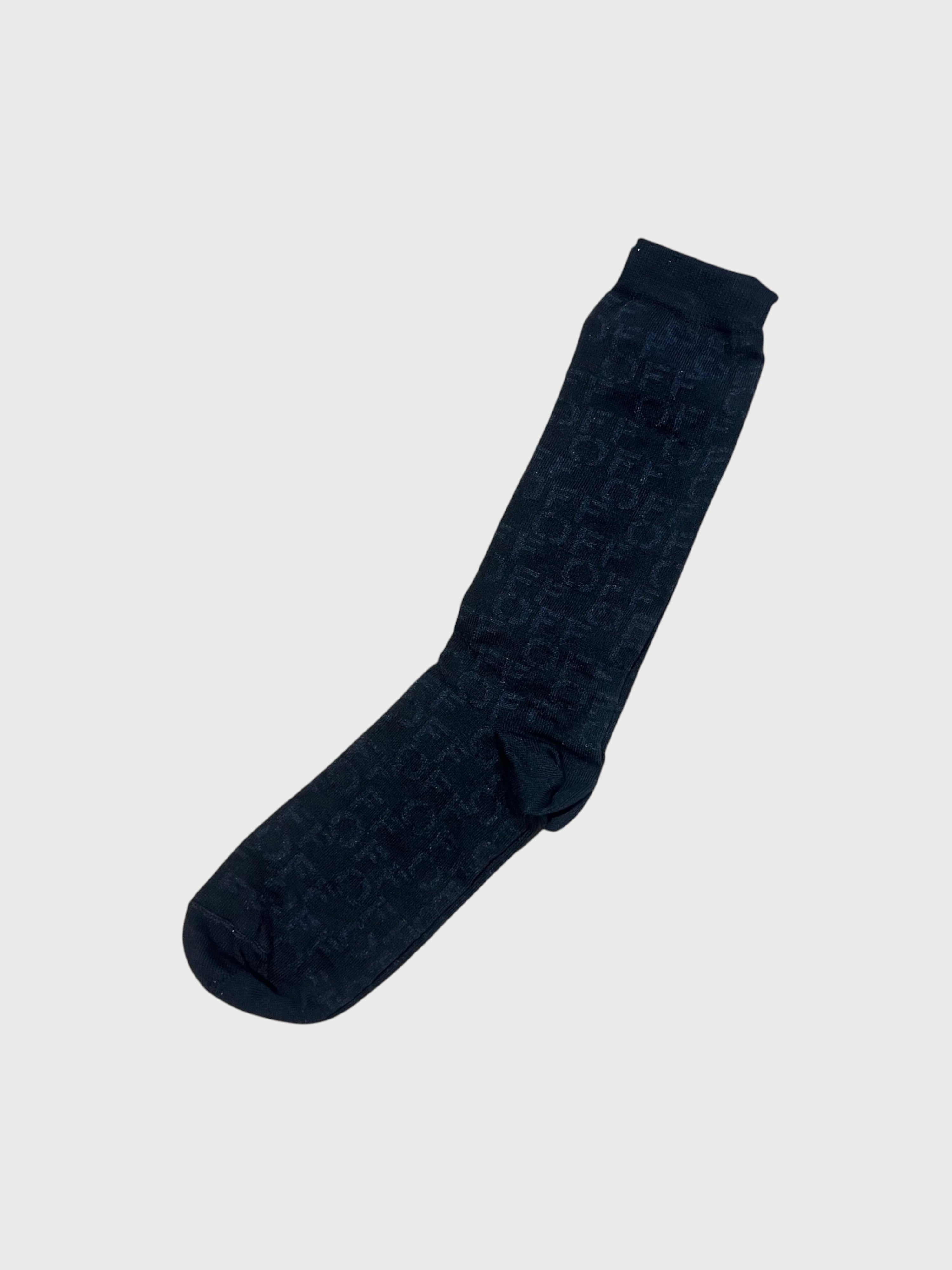 Off-White Allover Stamp Socks Black