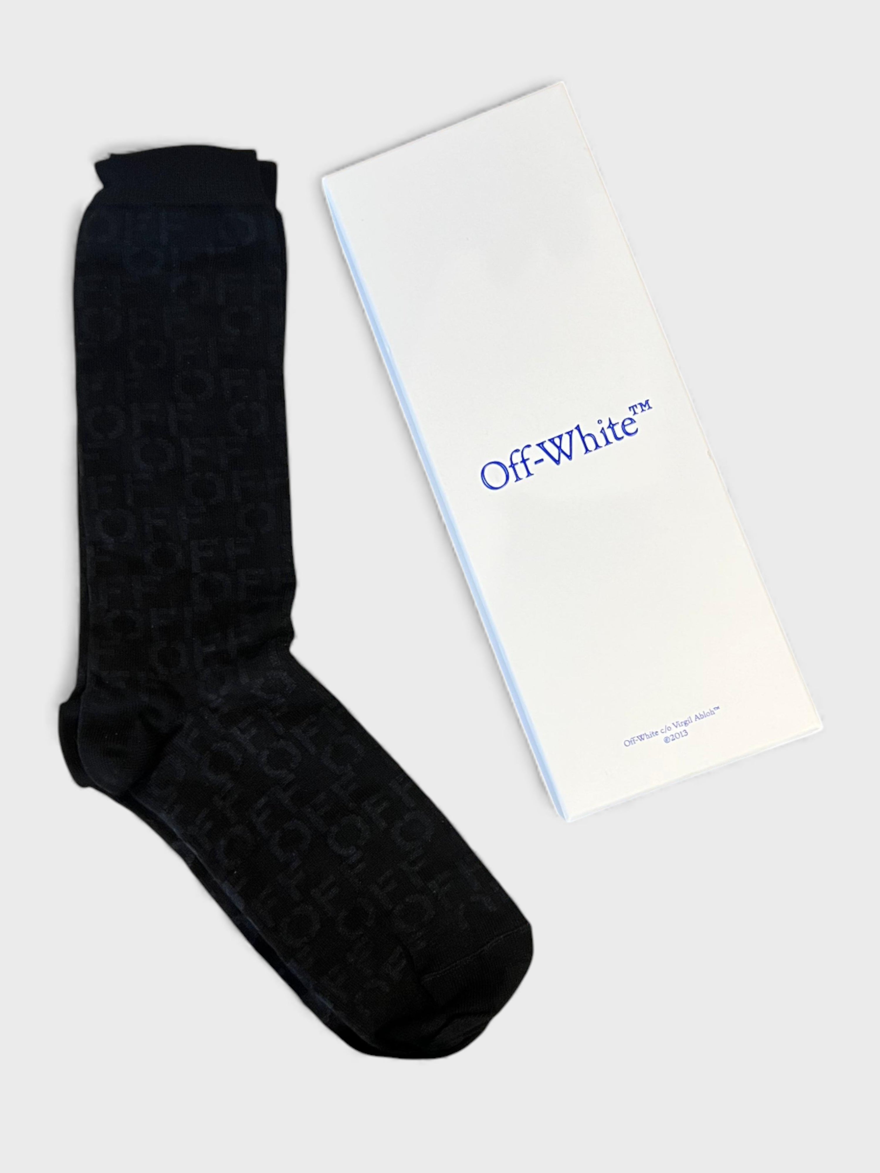 Off-White Allover Stamp Socks Black