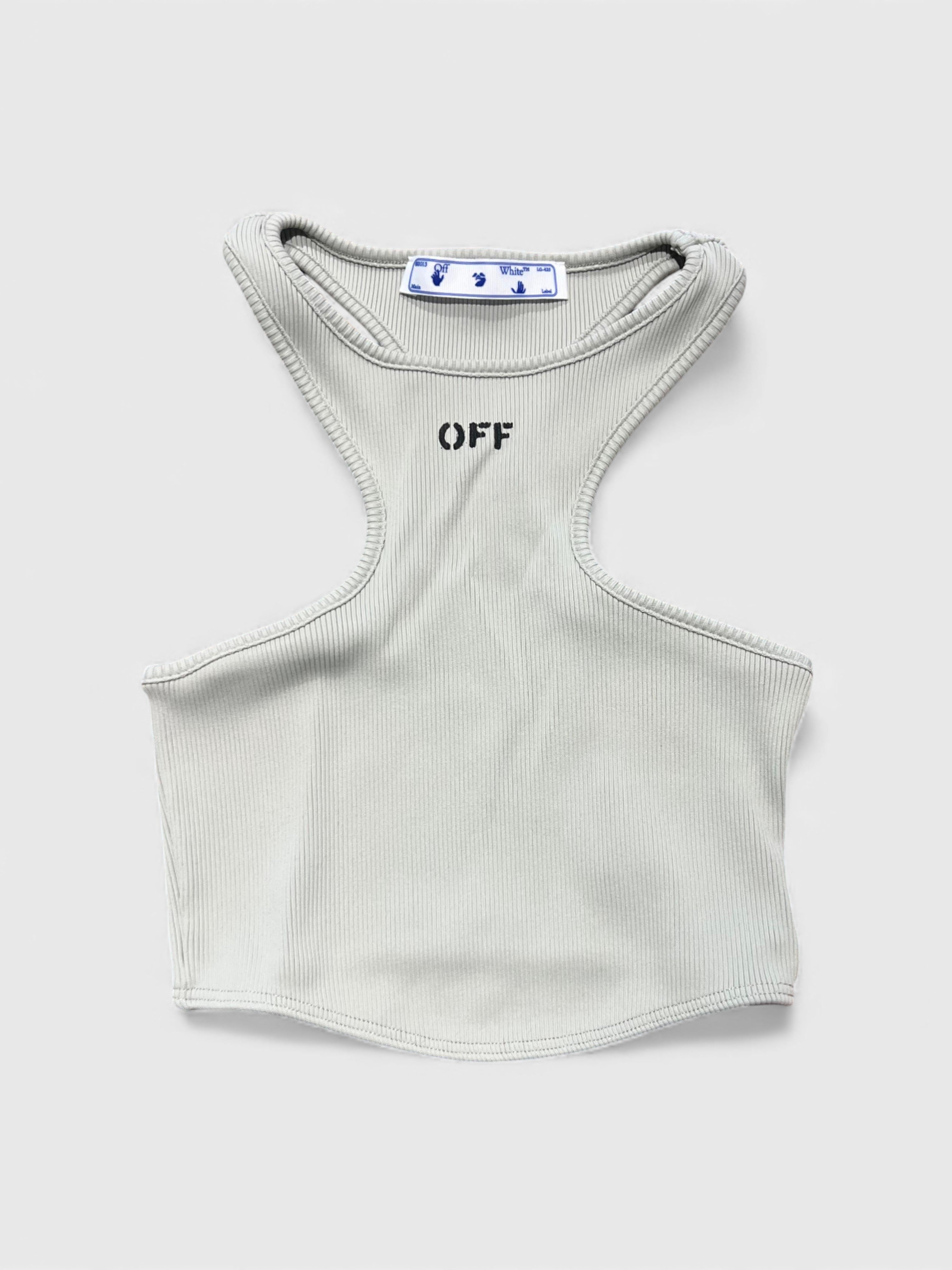 Off-White Basic Lux Rib Rowing Top Light Grey – Supplied Fashion
