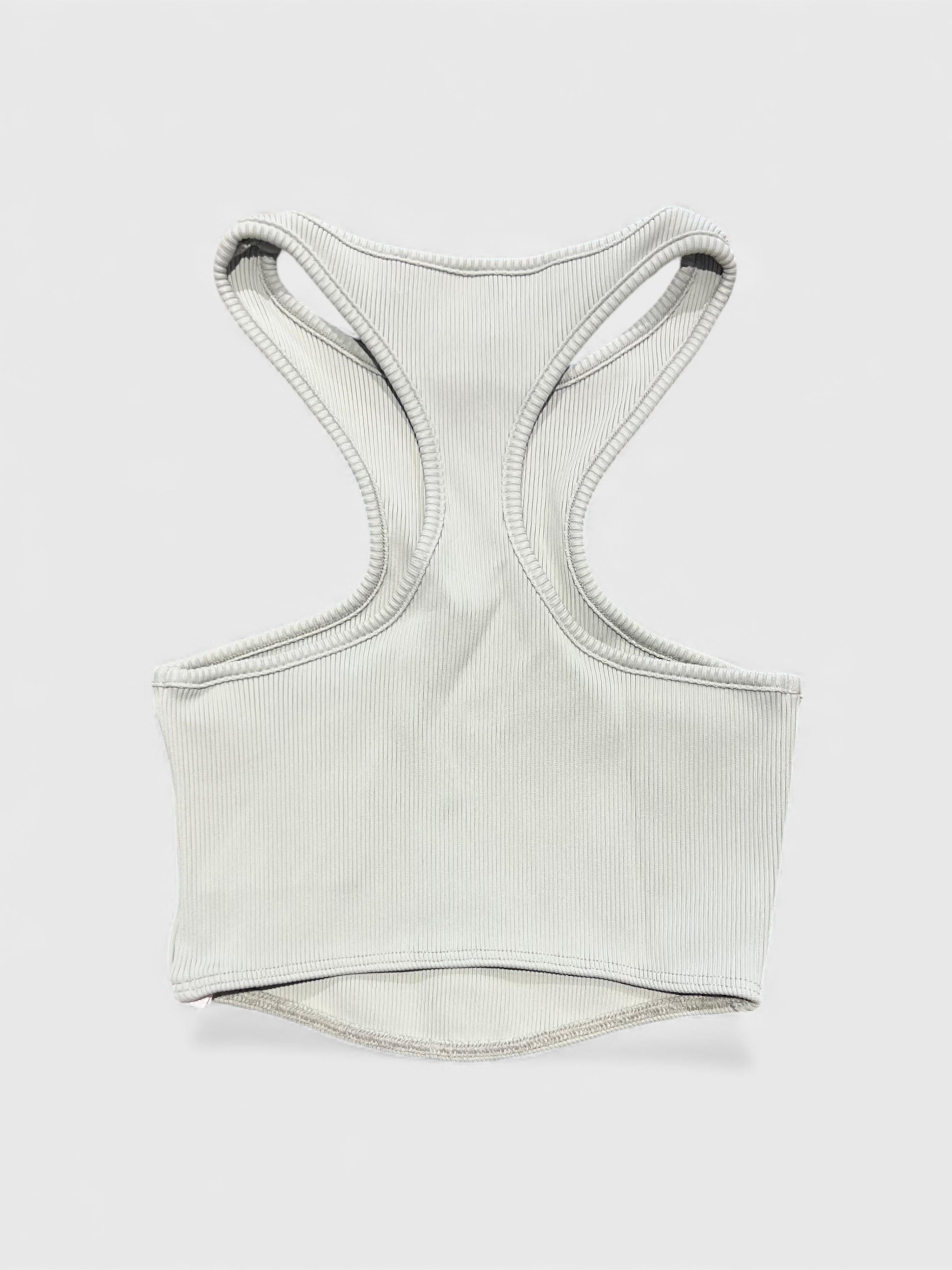 Basic Lux Rib Rowing Top Light Grey
