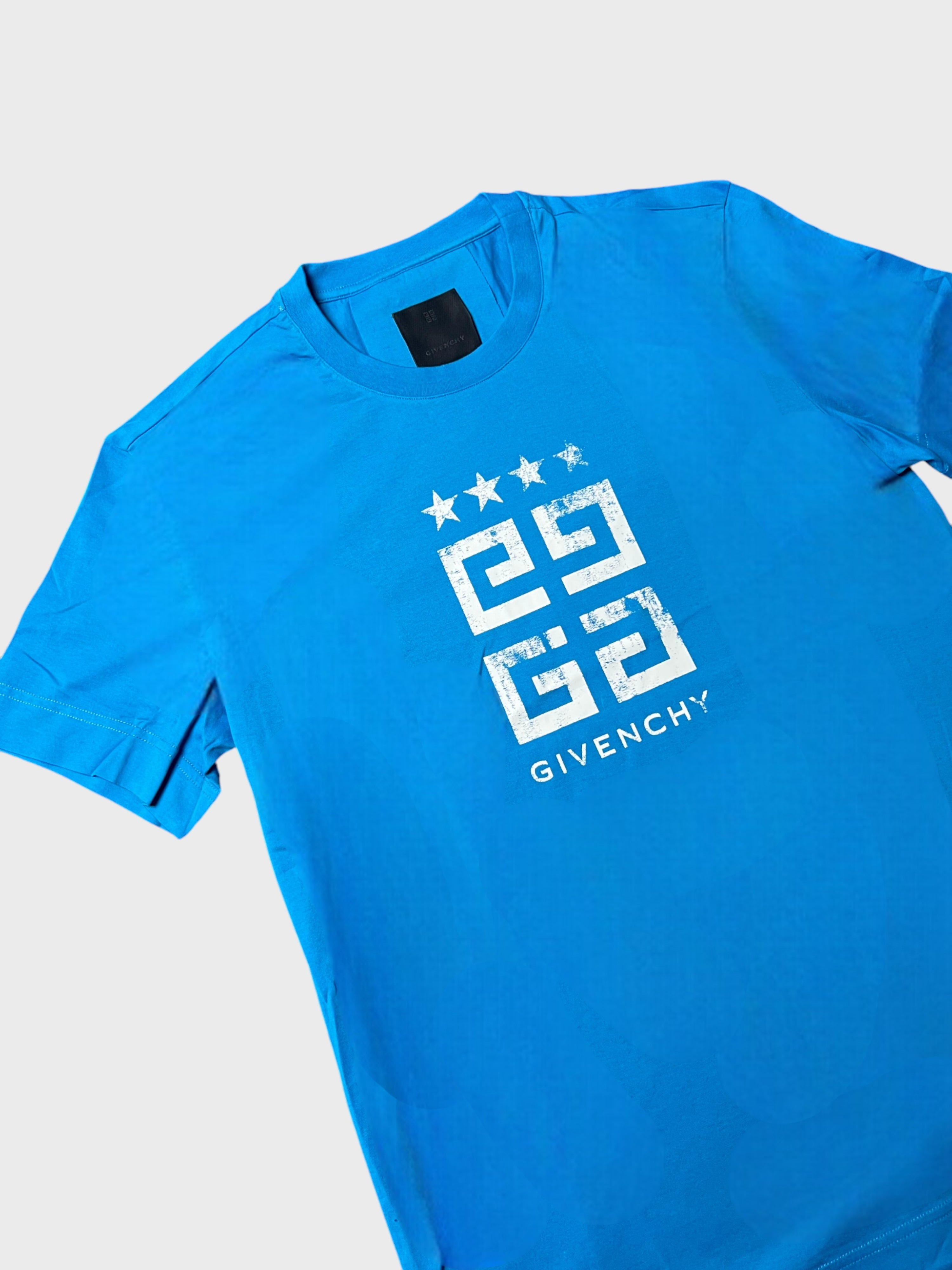 Givenchy 4G Emblem Slim Fit T Shirt Mineral Blue