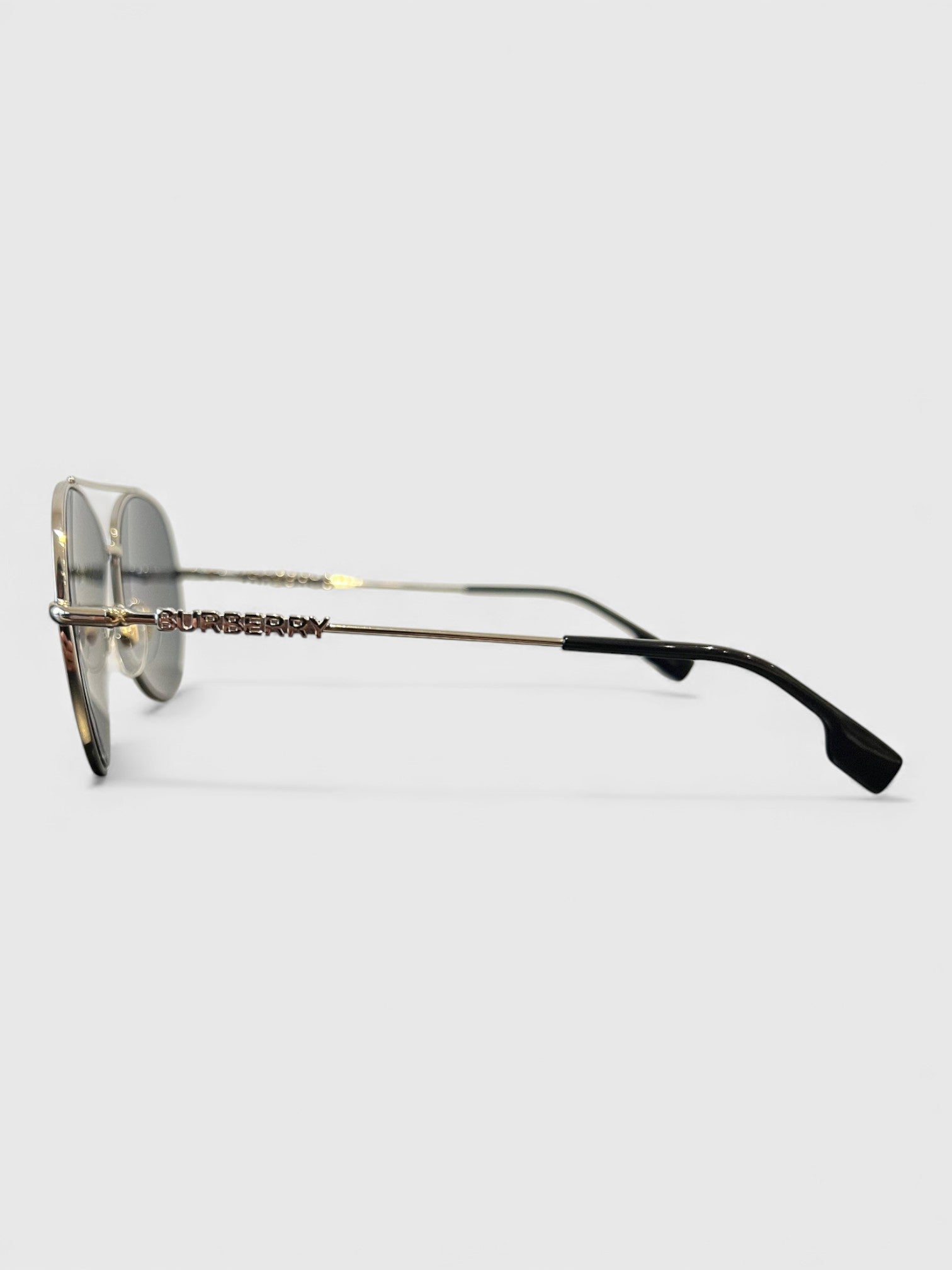 Burberry BE3147 Aviator Glasses Silver Dark Grey