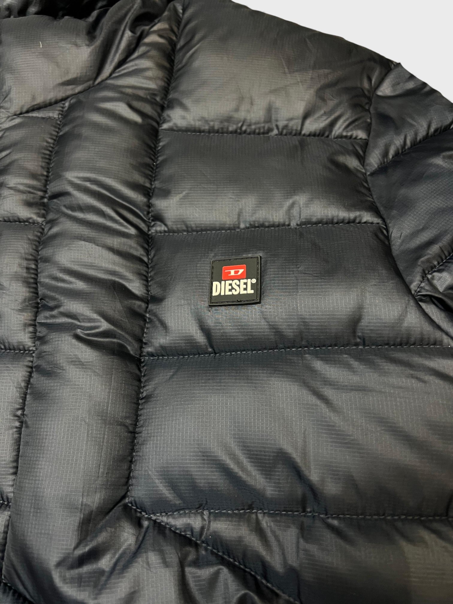 Diesel Rigax Outhood Down Jacket Navy