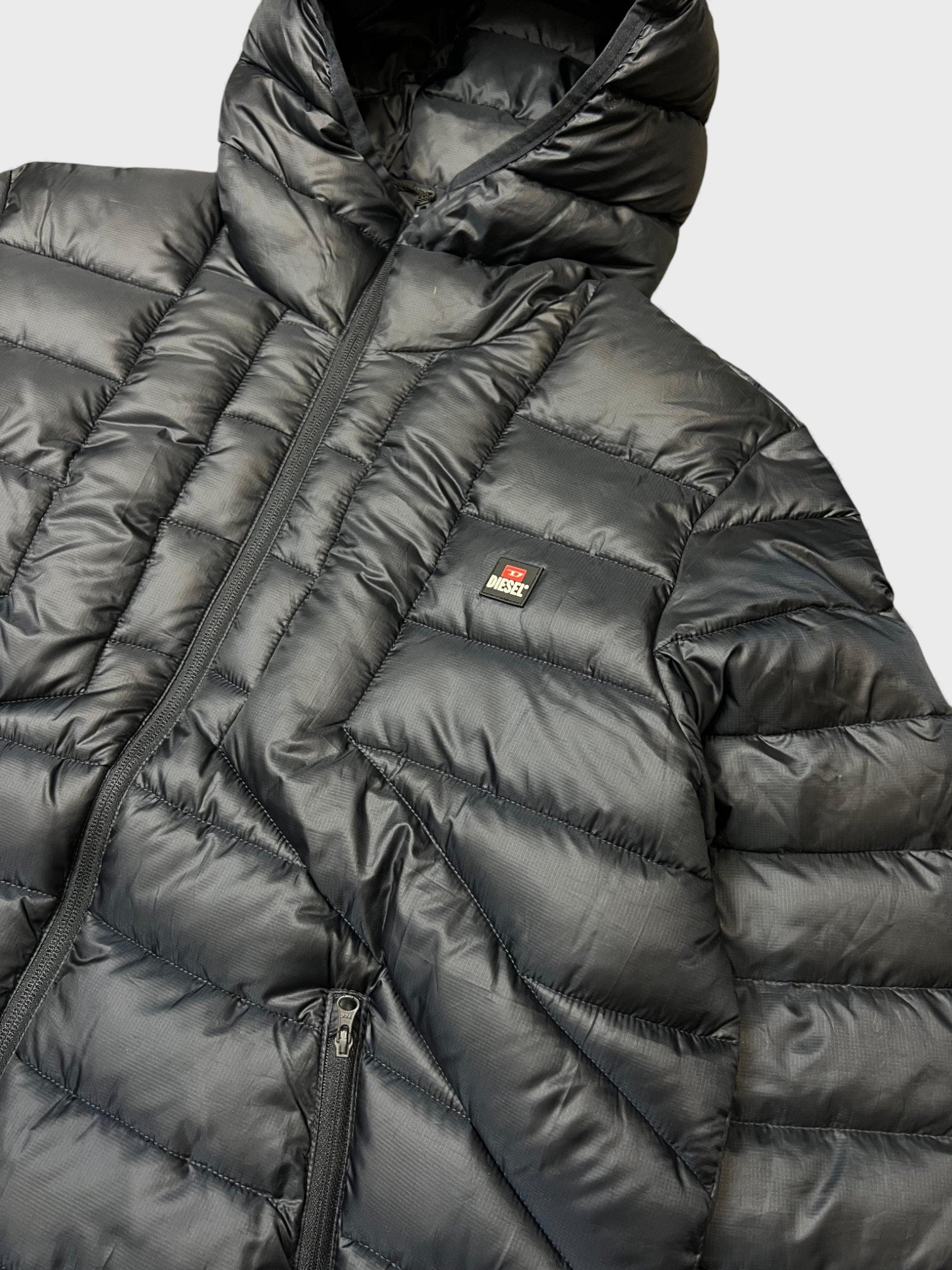 Diesel Rigax Outhood Down Jacket Navy