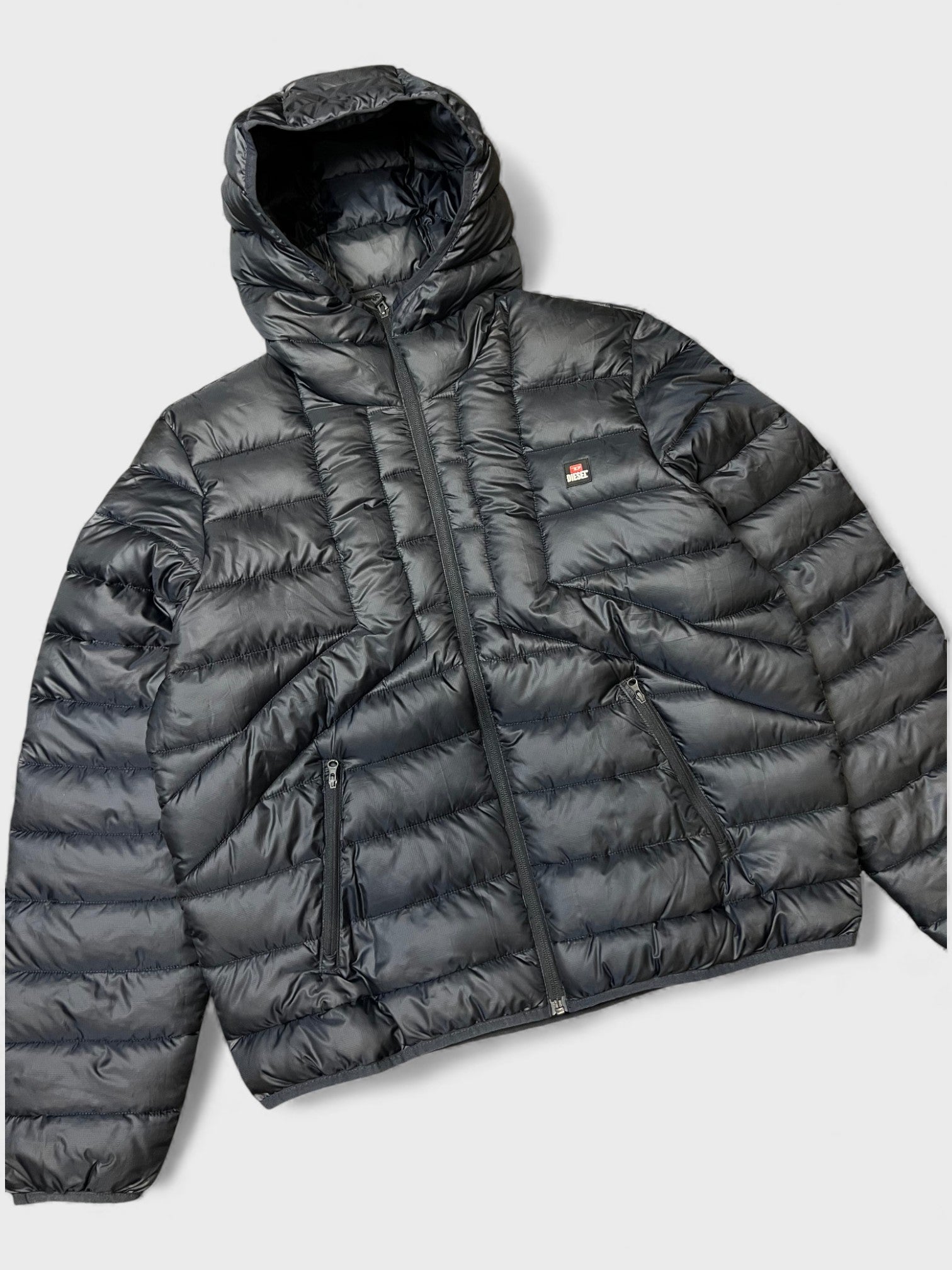 Diesel Rigax Outhood Down Jacket Navy