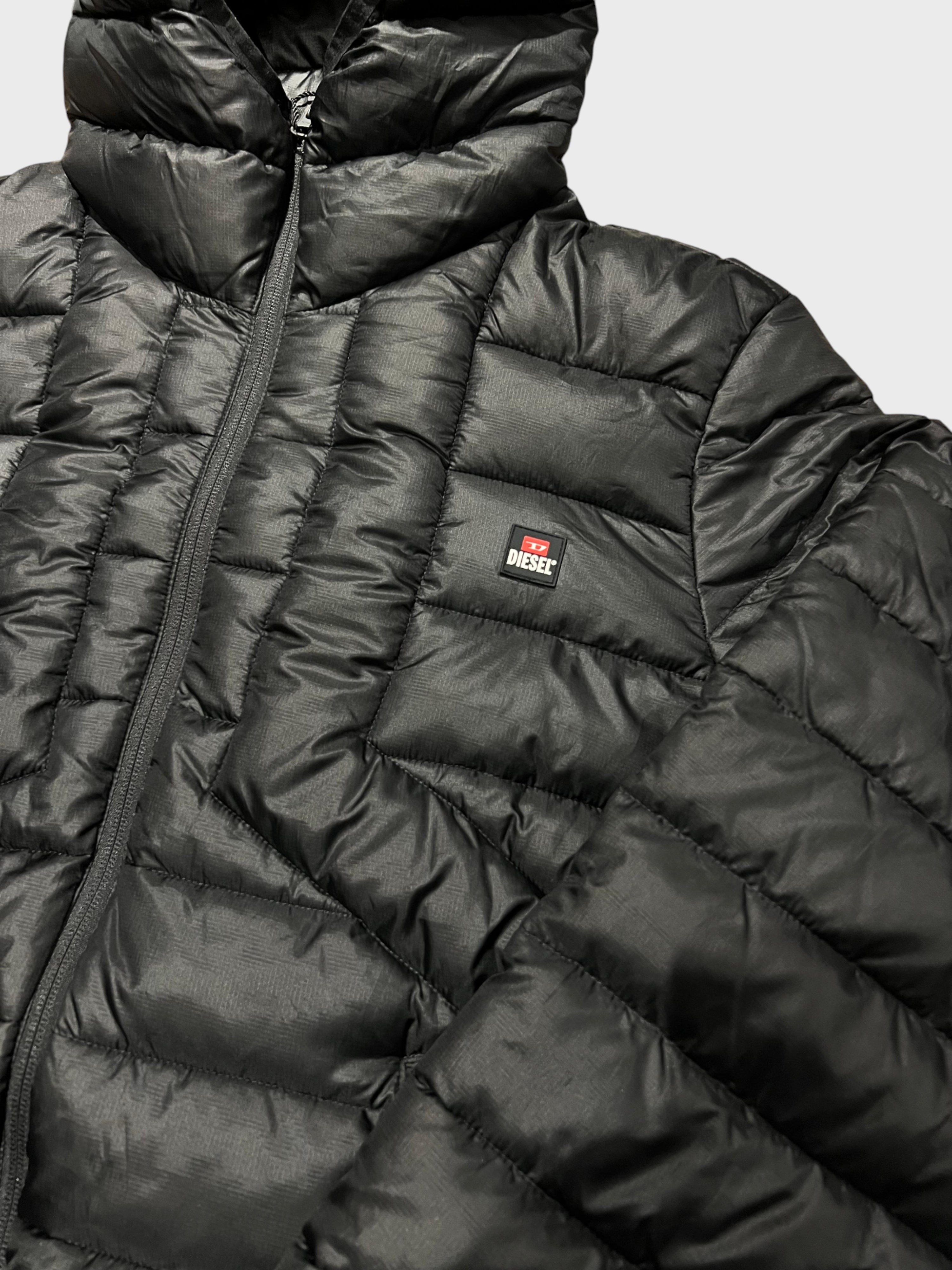 Diesel Rigax Outhood Down Jacket Black