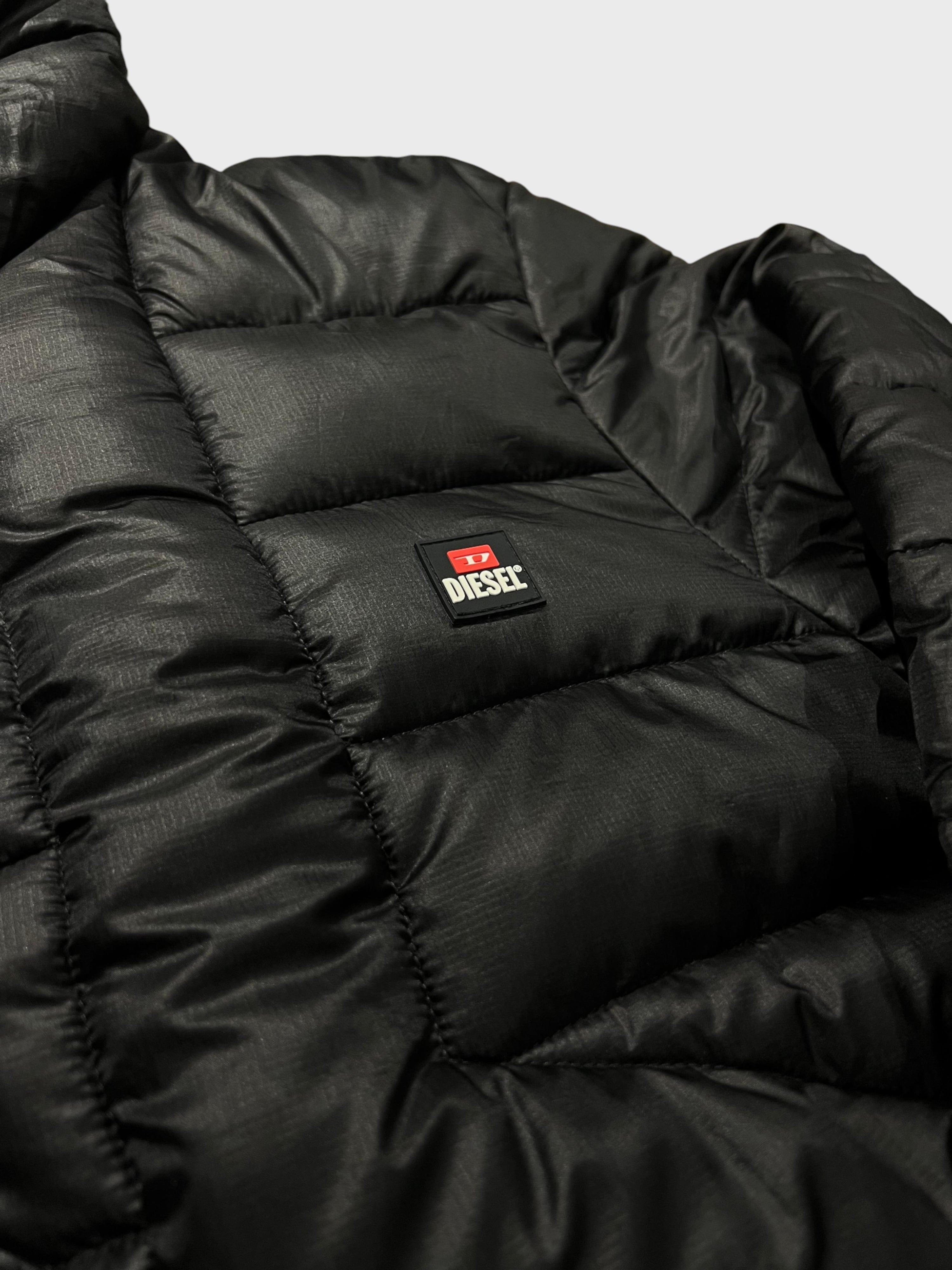 Diesel Rigax Outhood Down Jacket Black