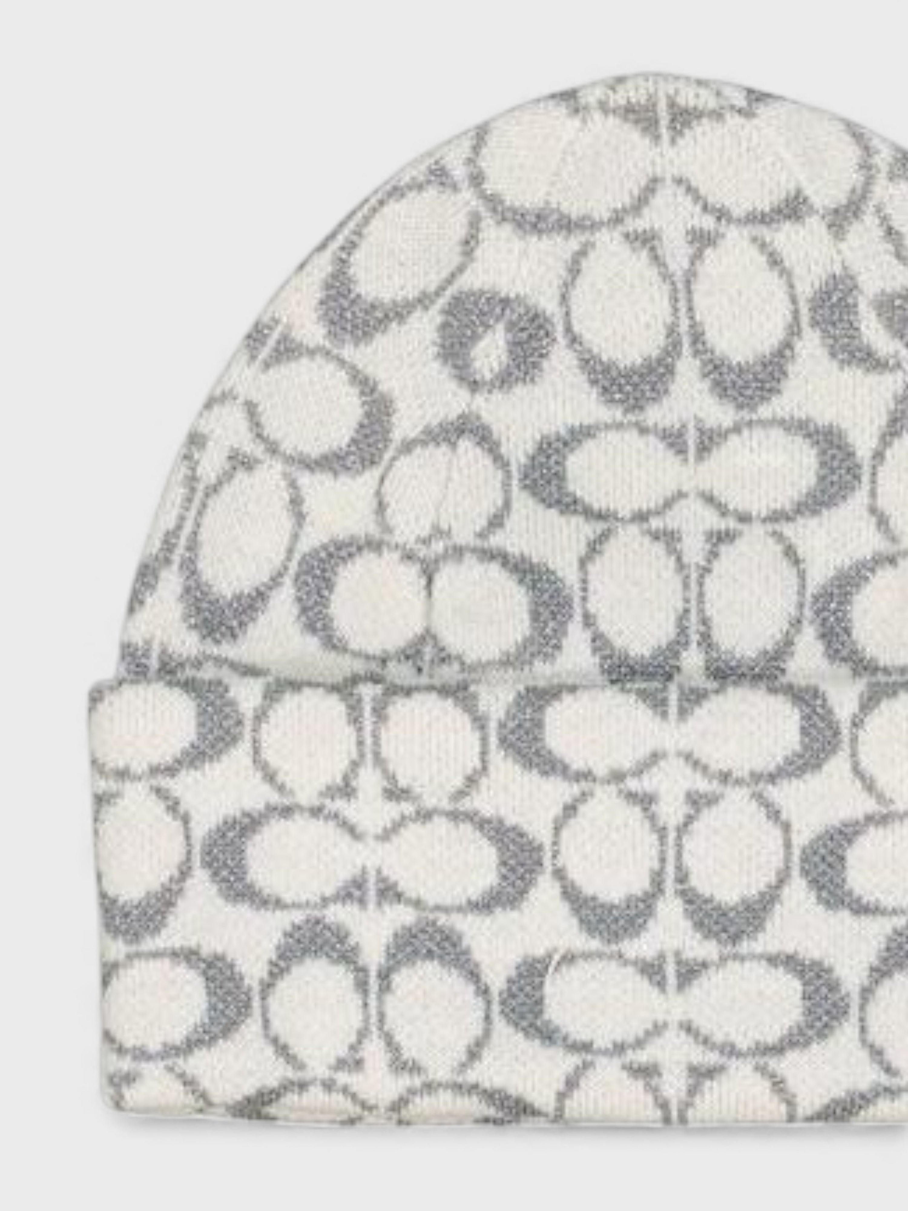 Coach Metallic Signature Beanie and Gloves Gift Set Chalk