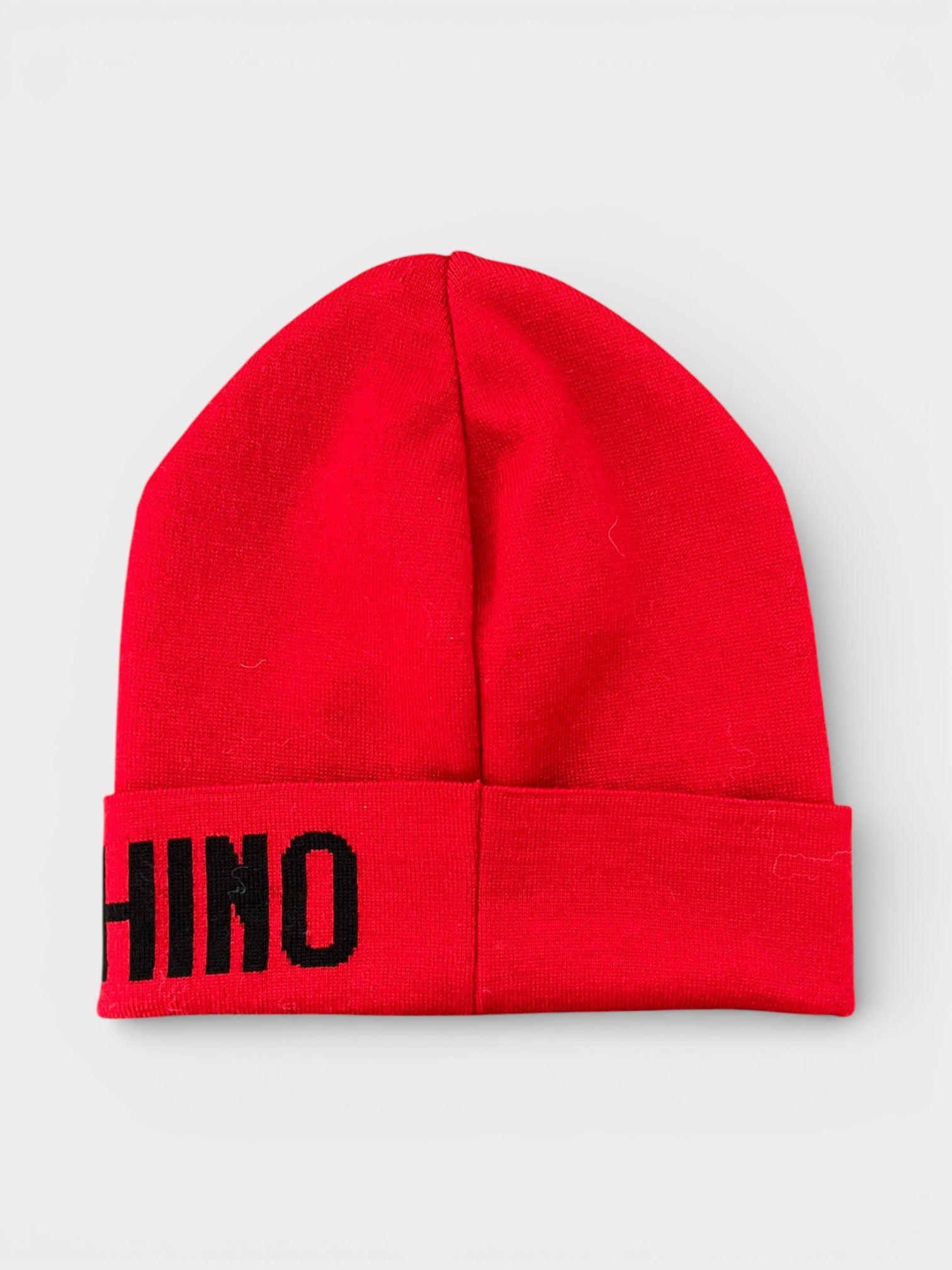 Moschino Bear Logo Beanie Red Wmns