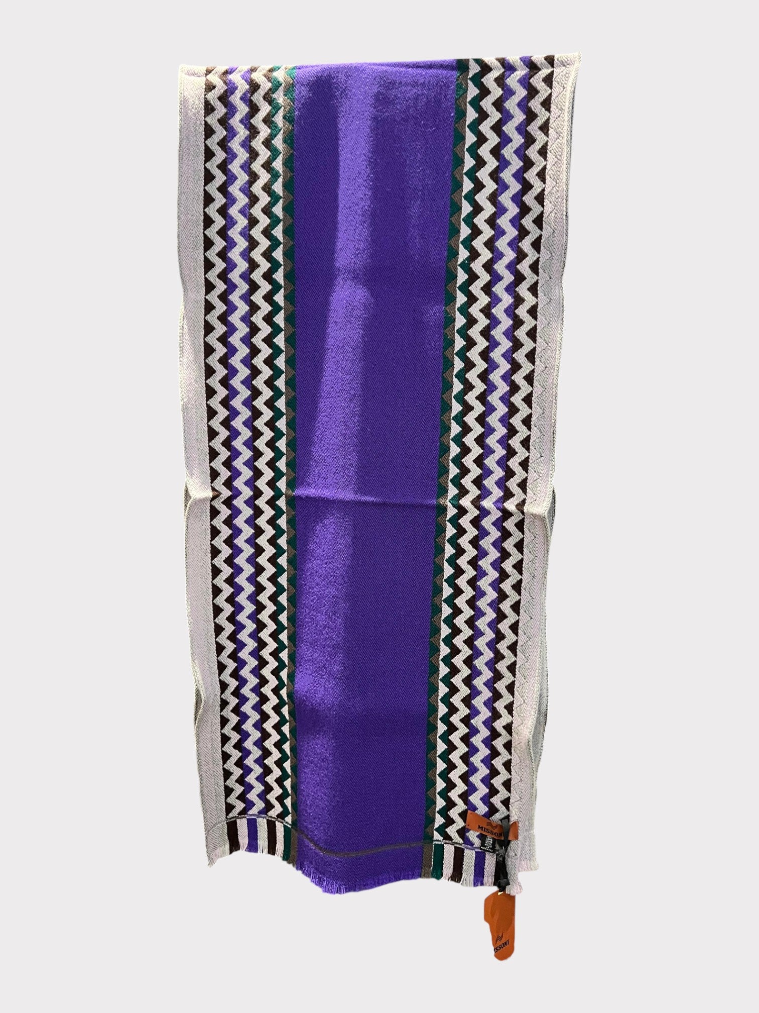 Missoni ZigZag Logo Scarf Grey Purple