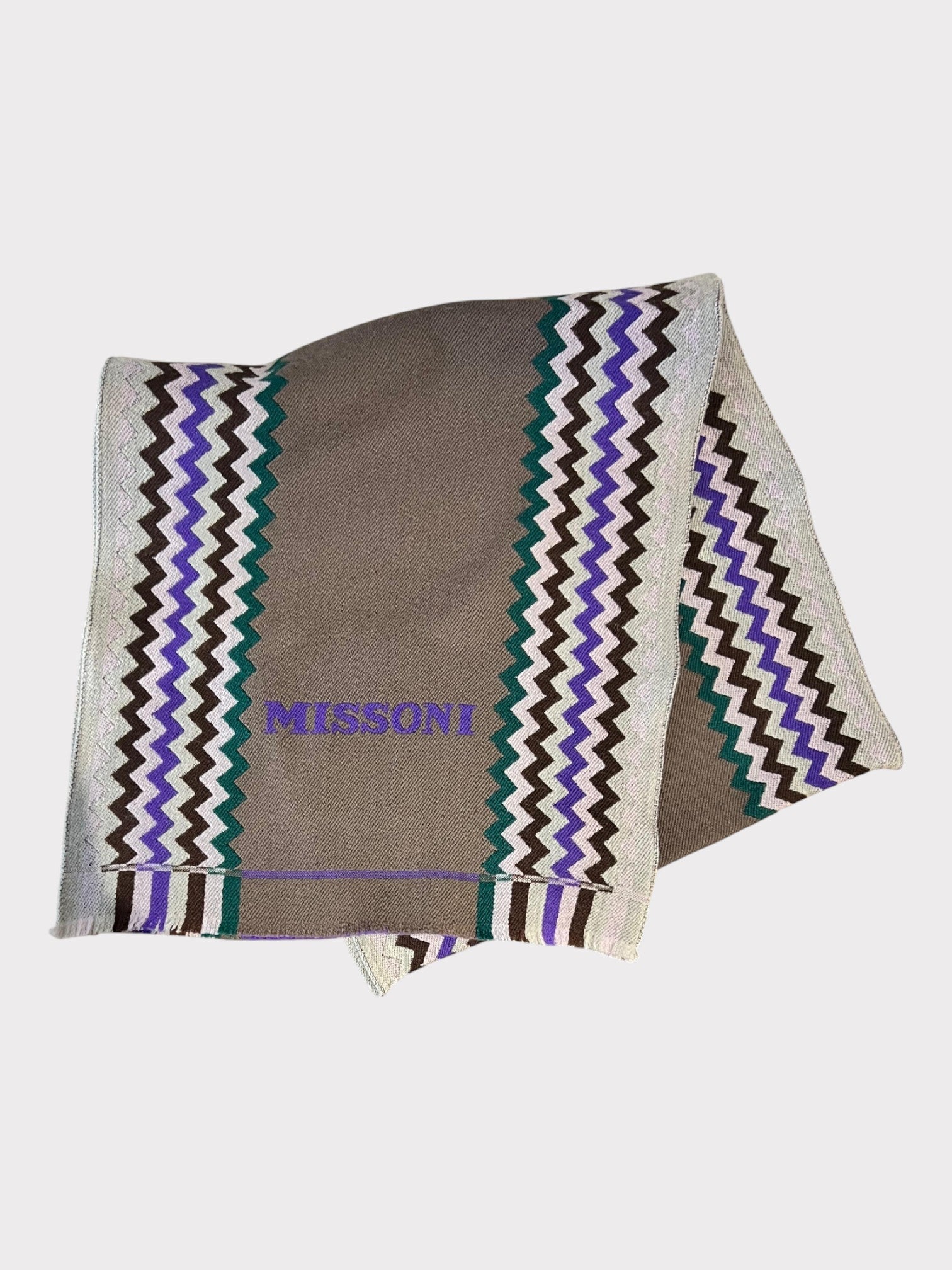 Missoni ZigZag Logo Scarf Grey Purple