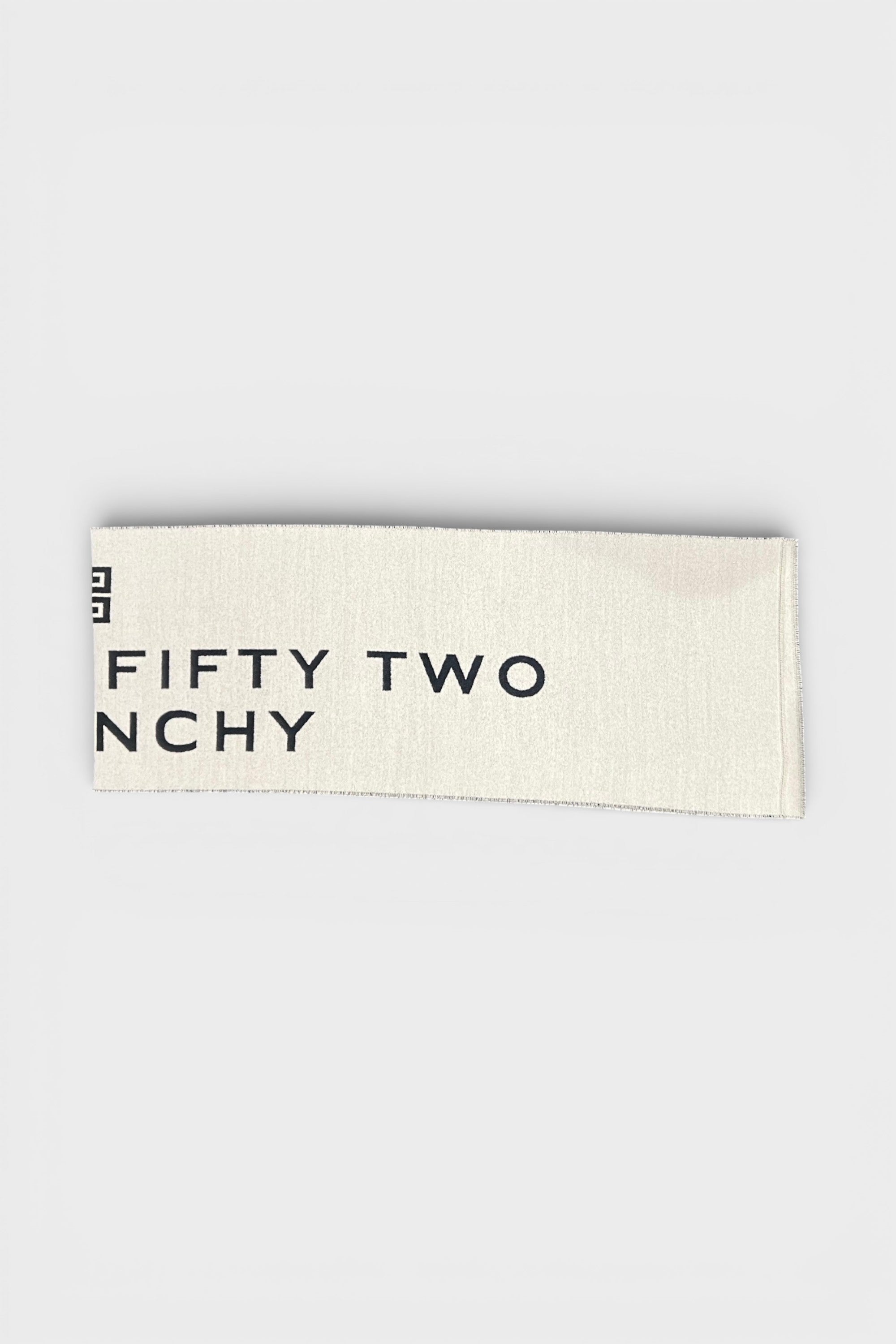 Givenchy Date Logo Print Wool Scarf Grey