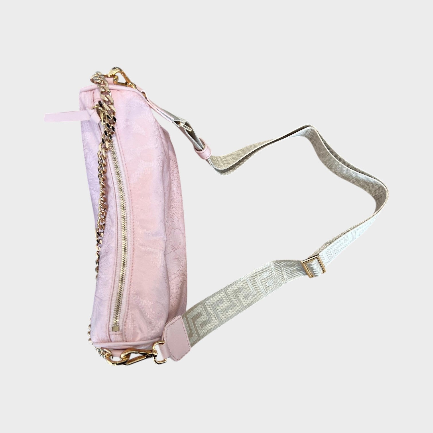 Hobo Medusa Head Floral Large Shoulder Bag Pink