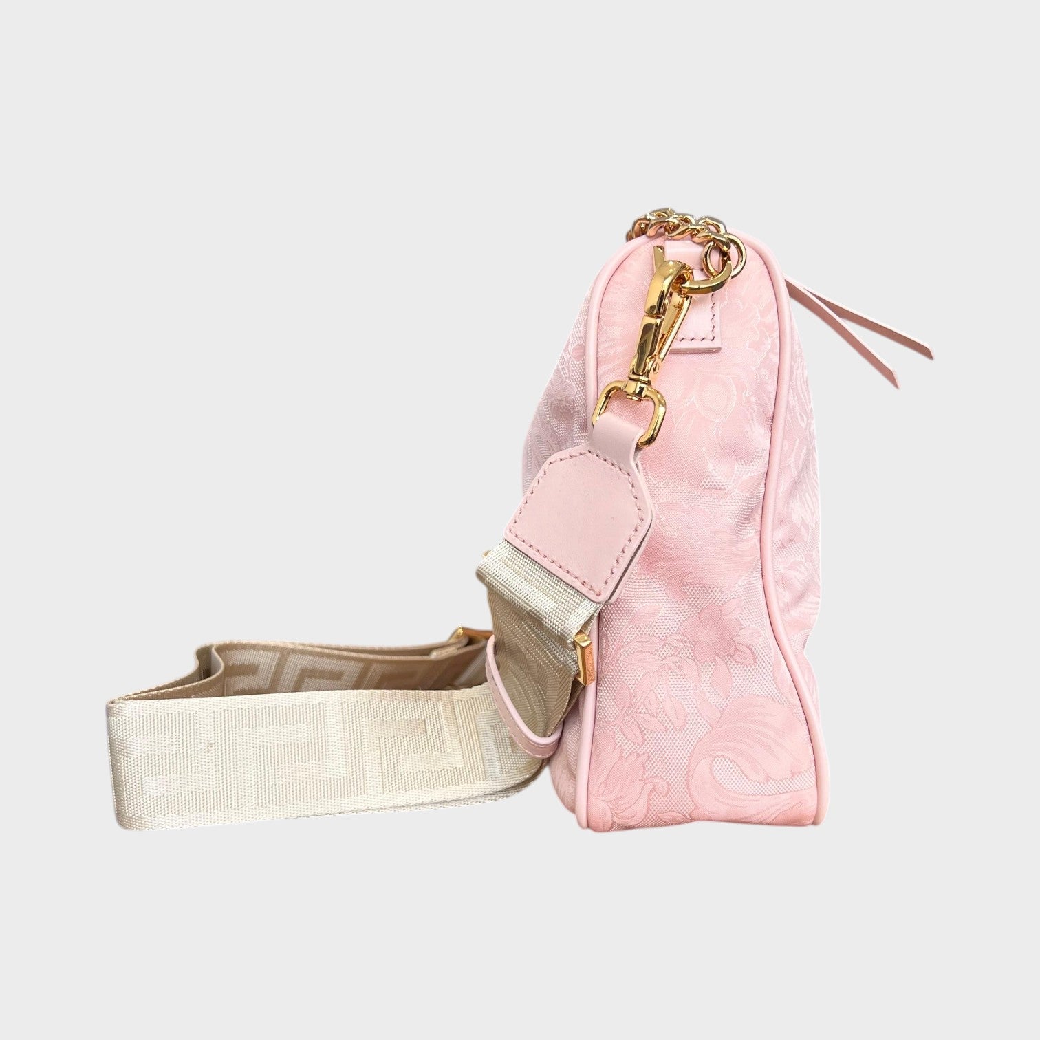 Hobo Medusa Head Floral Large Shoulder Bag Pink